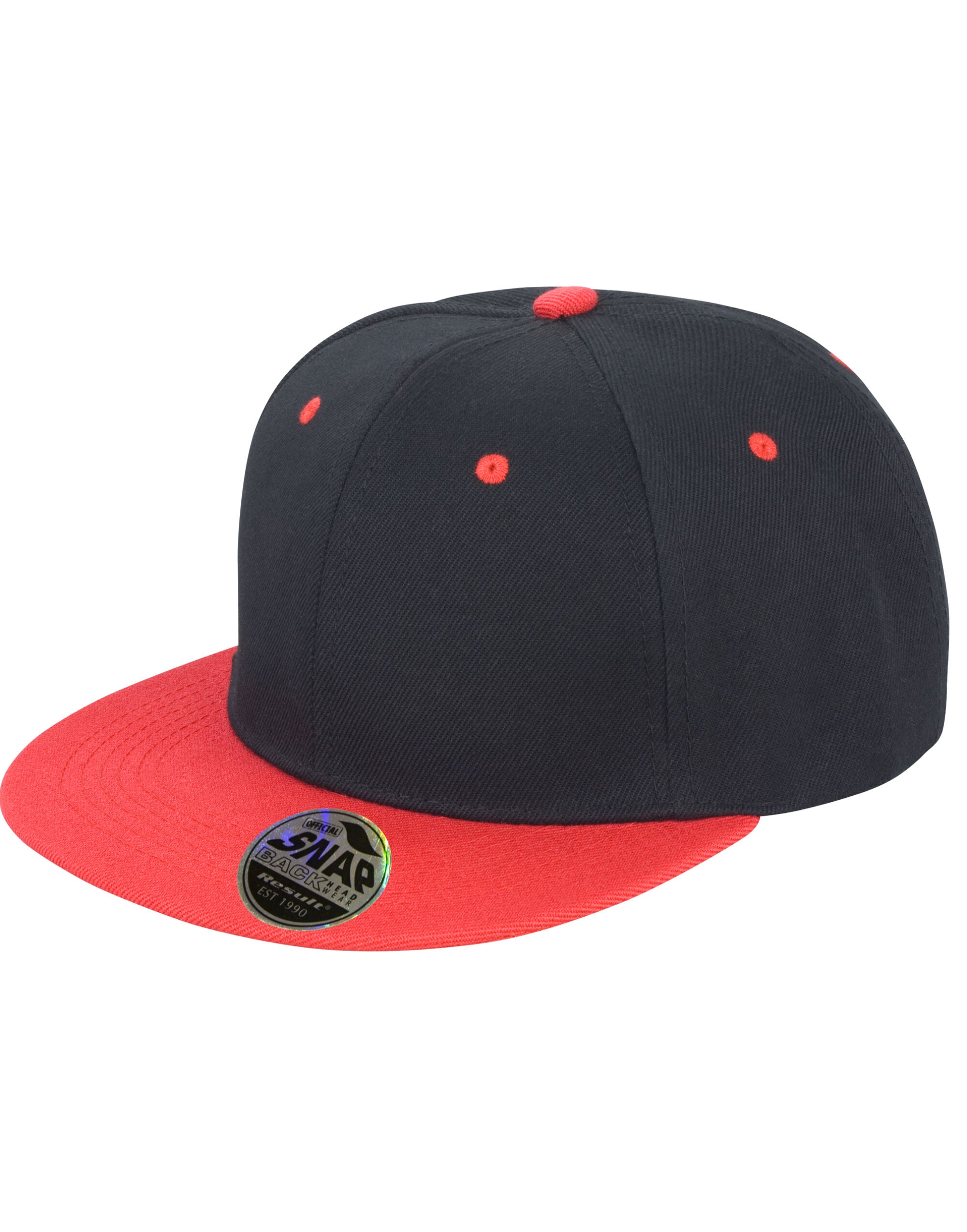 Result Core Bronx Original Dual Col Cap RC82X - Black Red O S - Customisable Caps
