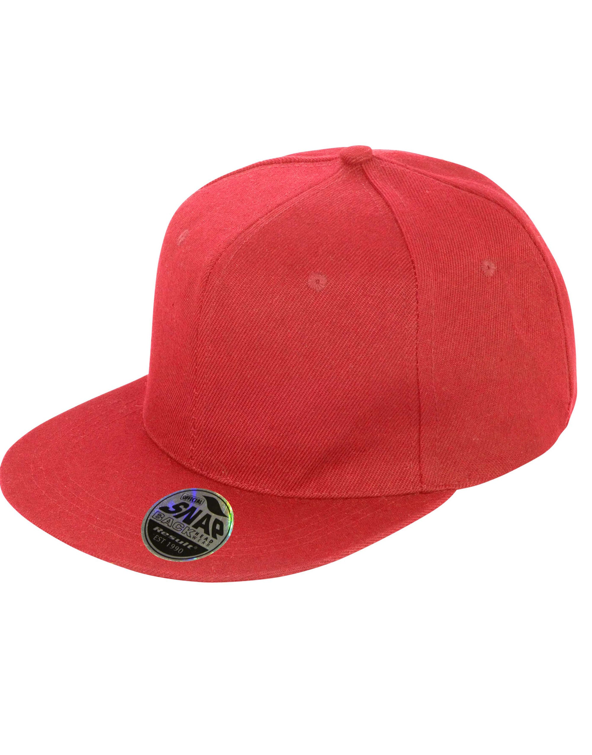 Result Core Bronx Original Solid Col Cap RC83X - Red O S - Customisable Caps