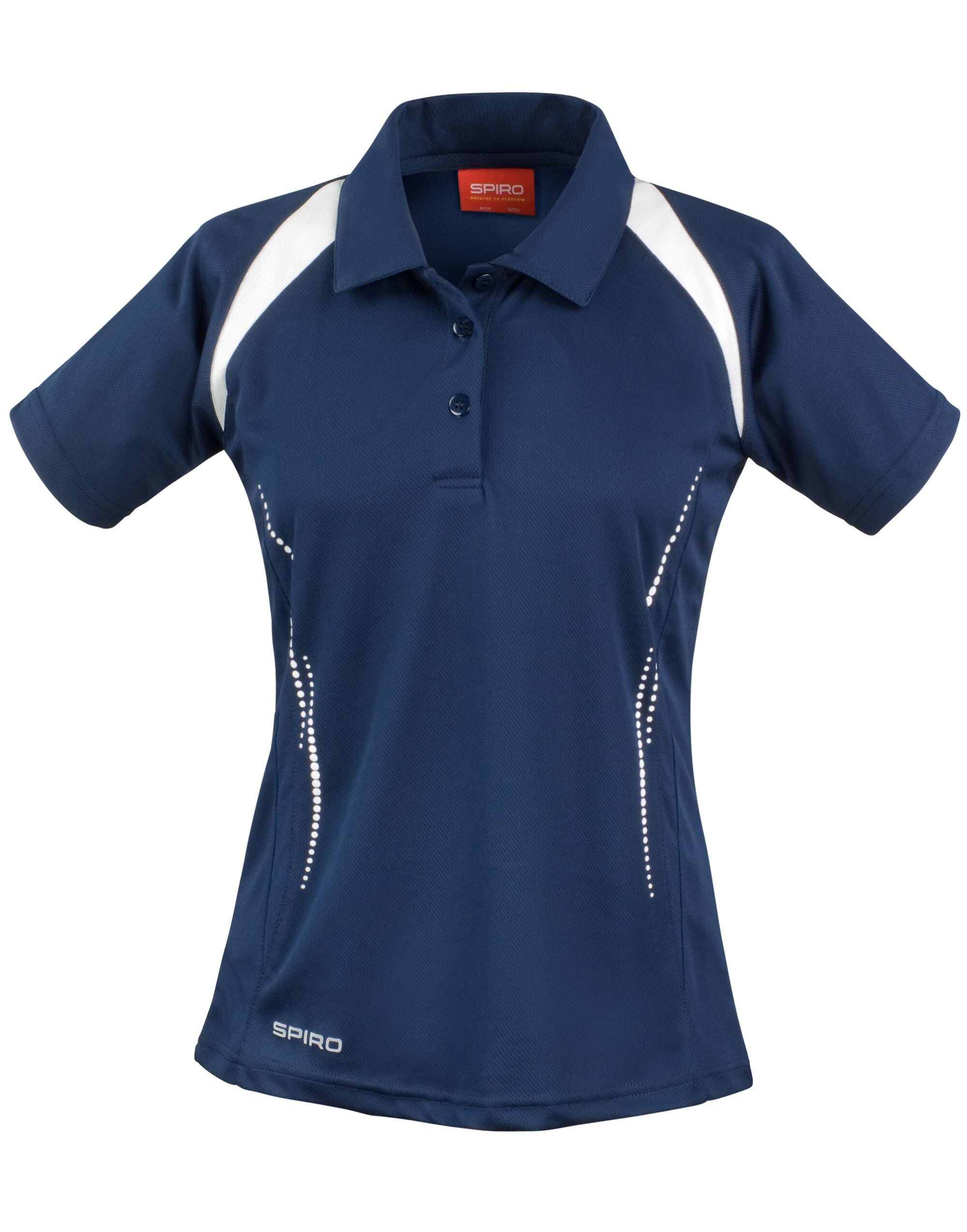 Spiro Ladies Team Spirit Polo Shirt S177F - Navy White - Customisable Polos