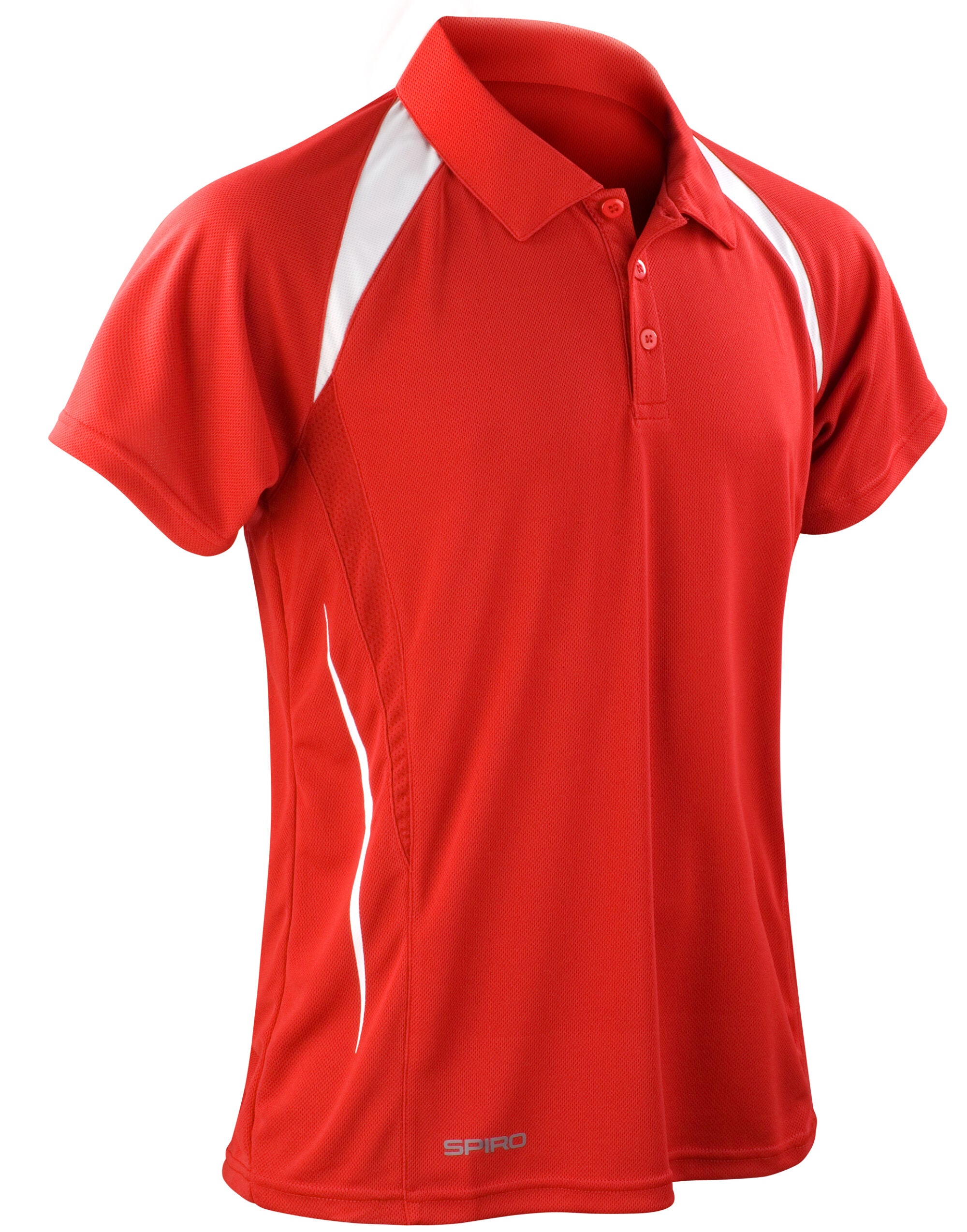 Spiro Mens Team Spirit Polo Shirt S177M - Red White - Customisable Polos