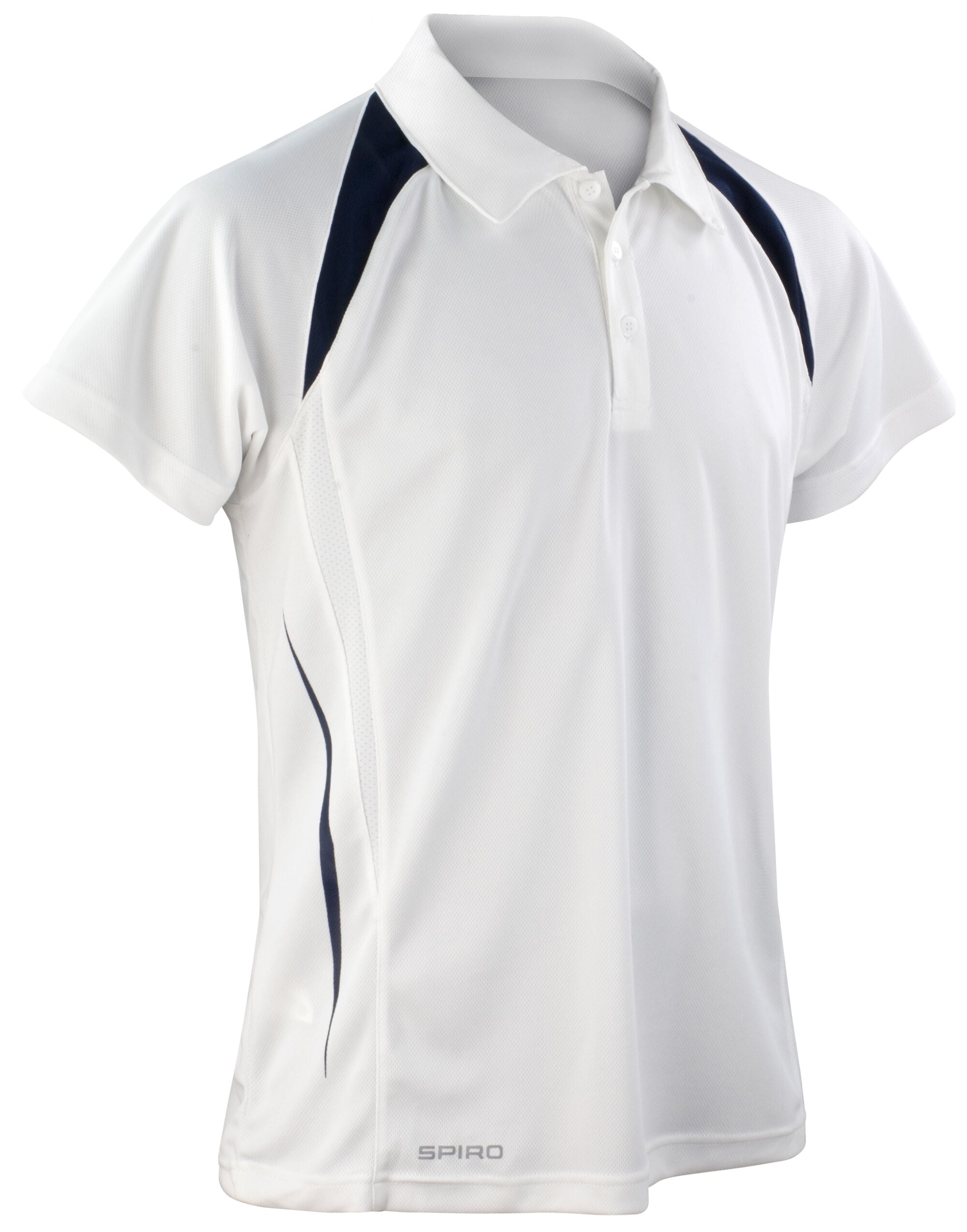 Spiro Mens Team Spirit Polo Shirt S177M - White Navy - Customisable Polos