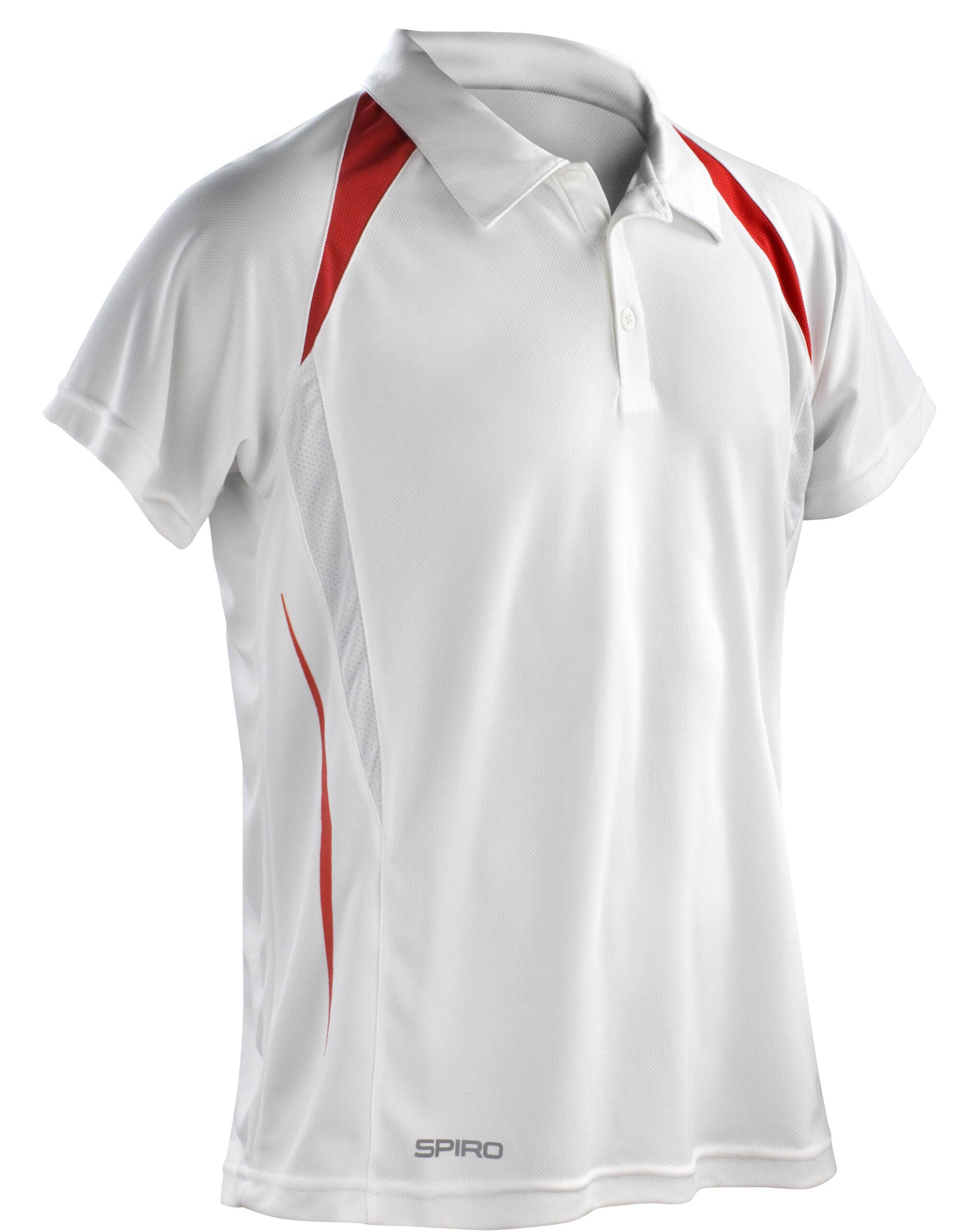 Spiro Mens Team Spirit Polo Shirt S177M - White Red - Customisable Polos