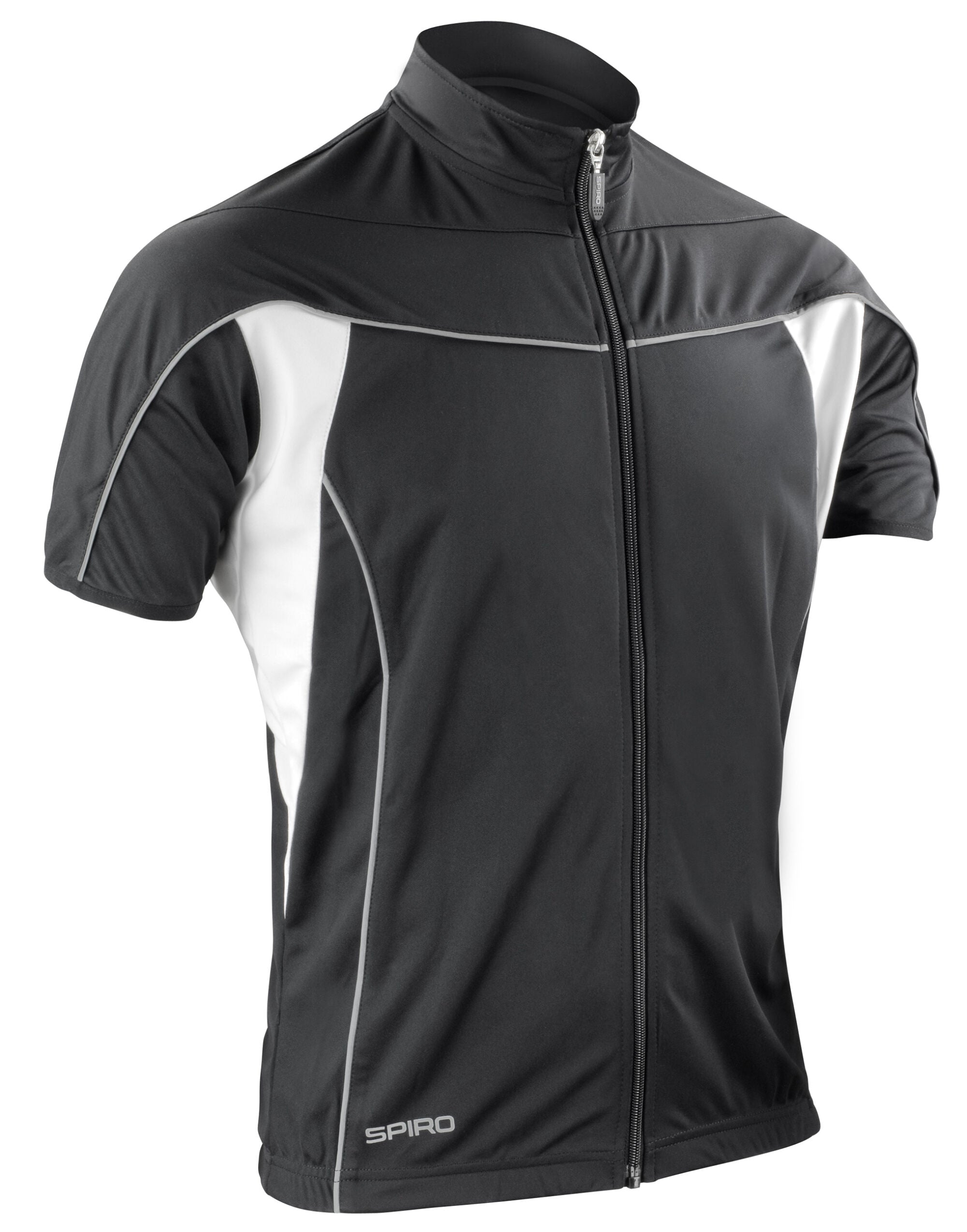 Spiro Mens Bikewear Full Performance Top s188m - Black White - Customisable Sportswear