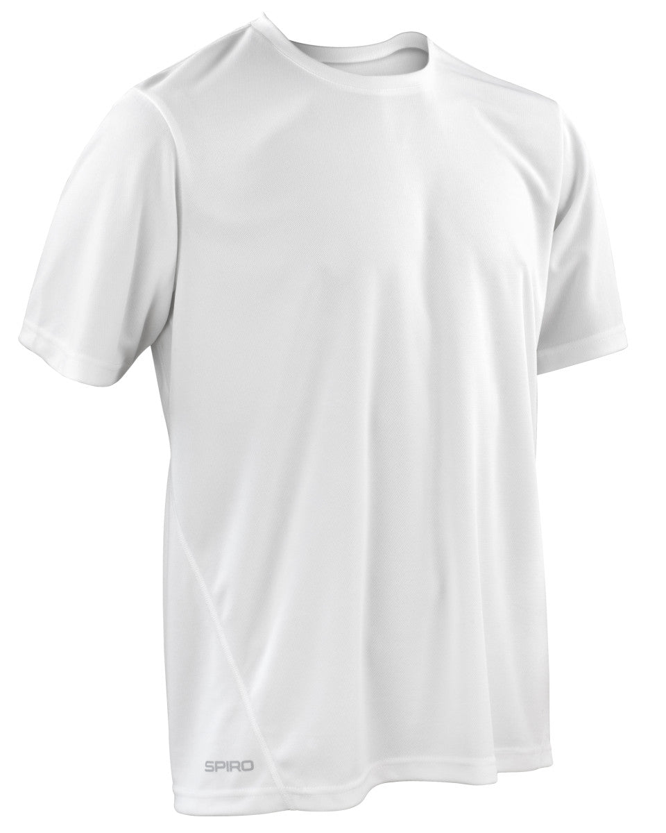Spiro Mens Quick Dry SSleeve T Shirt s253m - White - Customisable T-Shirts