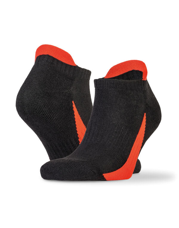 Spiro 3 Pack Mixed Sneaker Sport Sock s293x - Black Red - Customisable Socks
