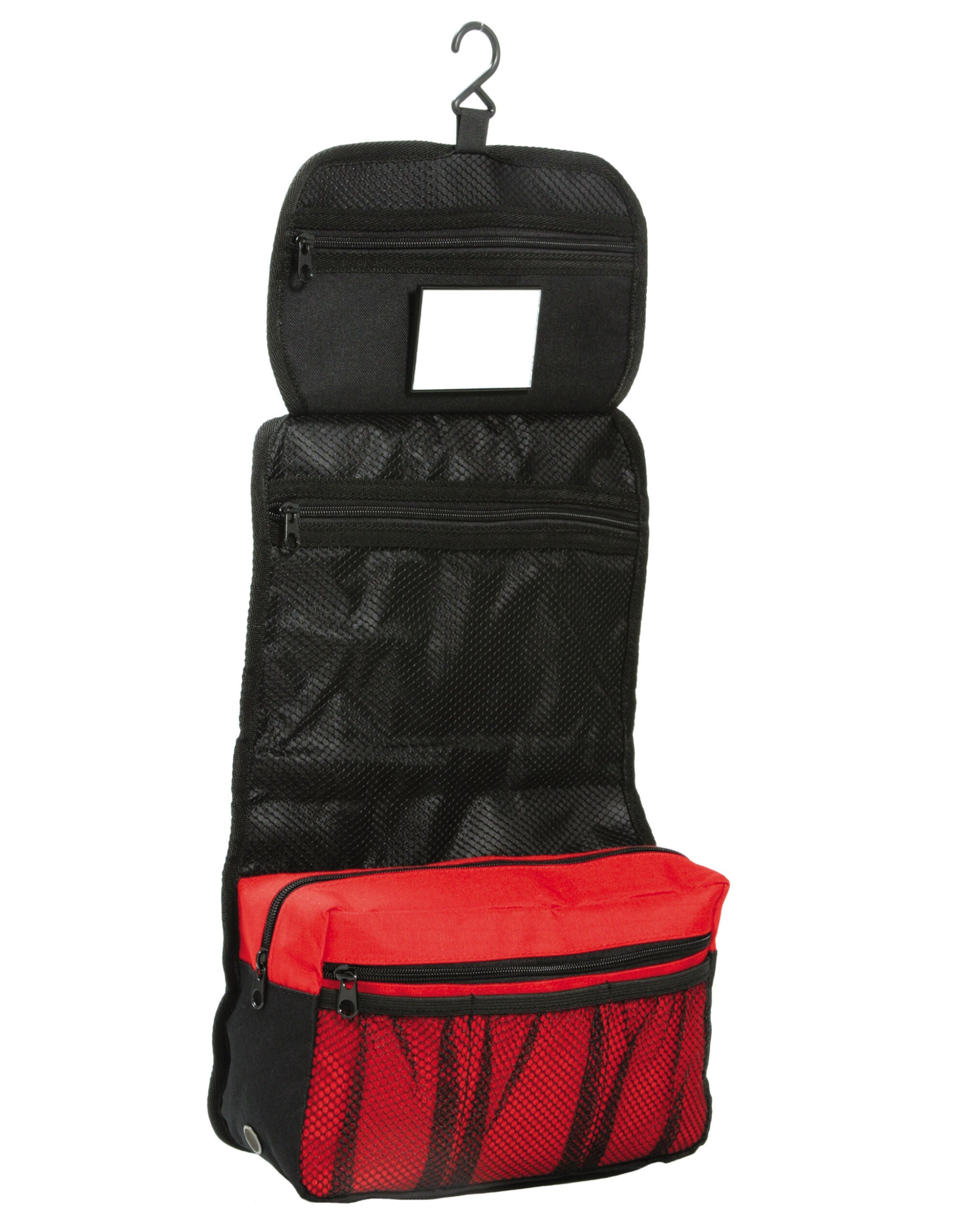 Shugon Bristol Folding Toiletry Bag sh4476 - Red Black O S - Customisable Bags