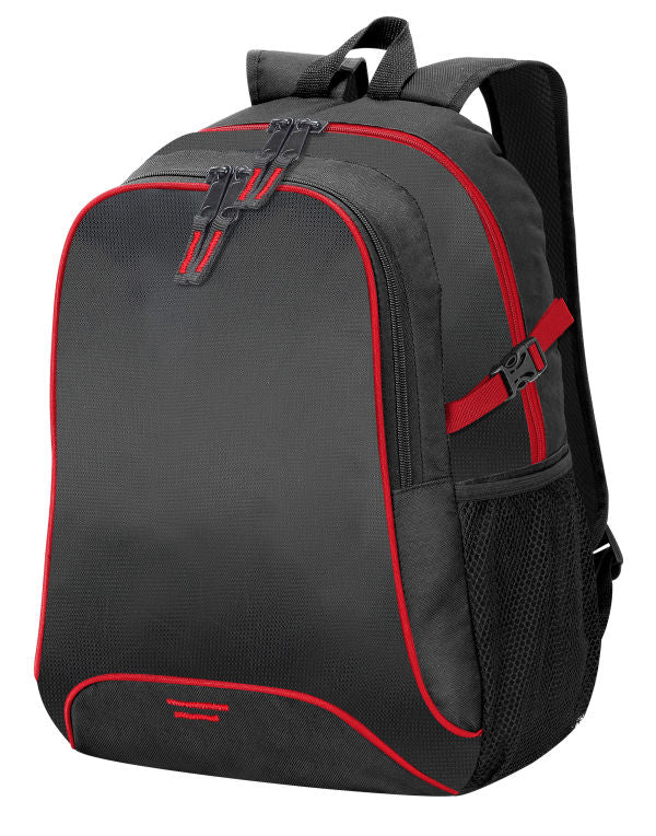 Shugon Osaka Backpack SH7677 - Black Red O S - Customisable Bags