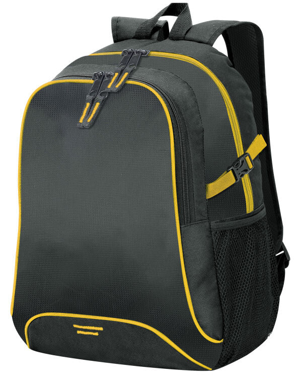 Shugon Osaka Backpack SH7677 - Black Yellow O S - Customisable Bags