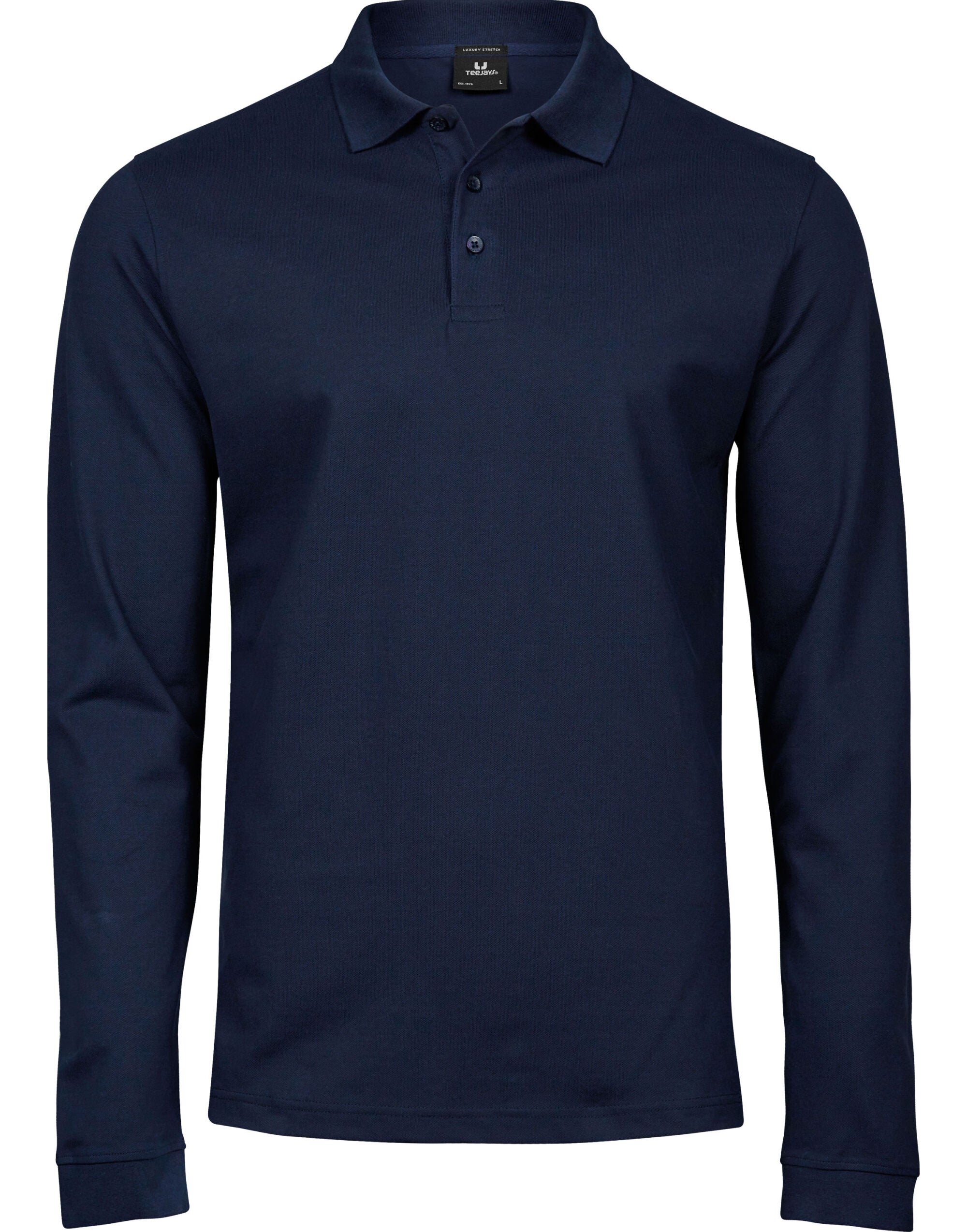 Tee Jays Mens Luxury L/S Stretch Polo TJ1406 - Navy - Customisable Polos
