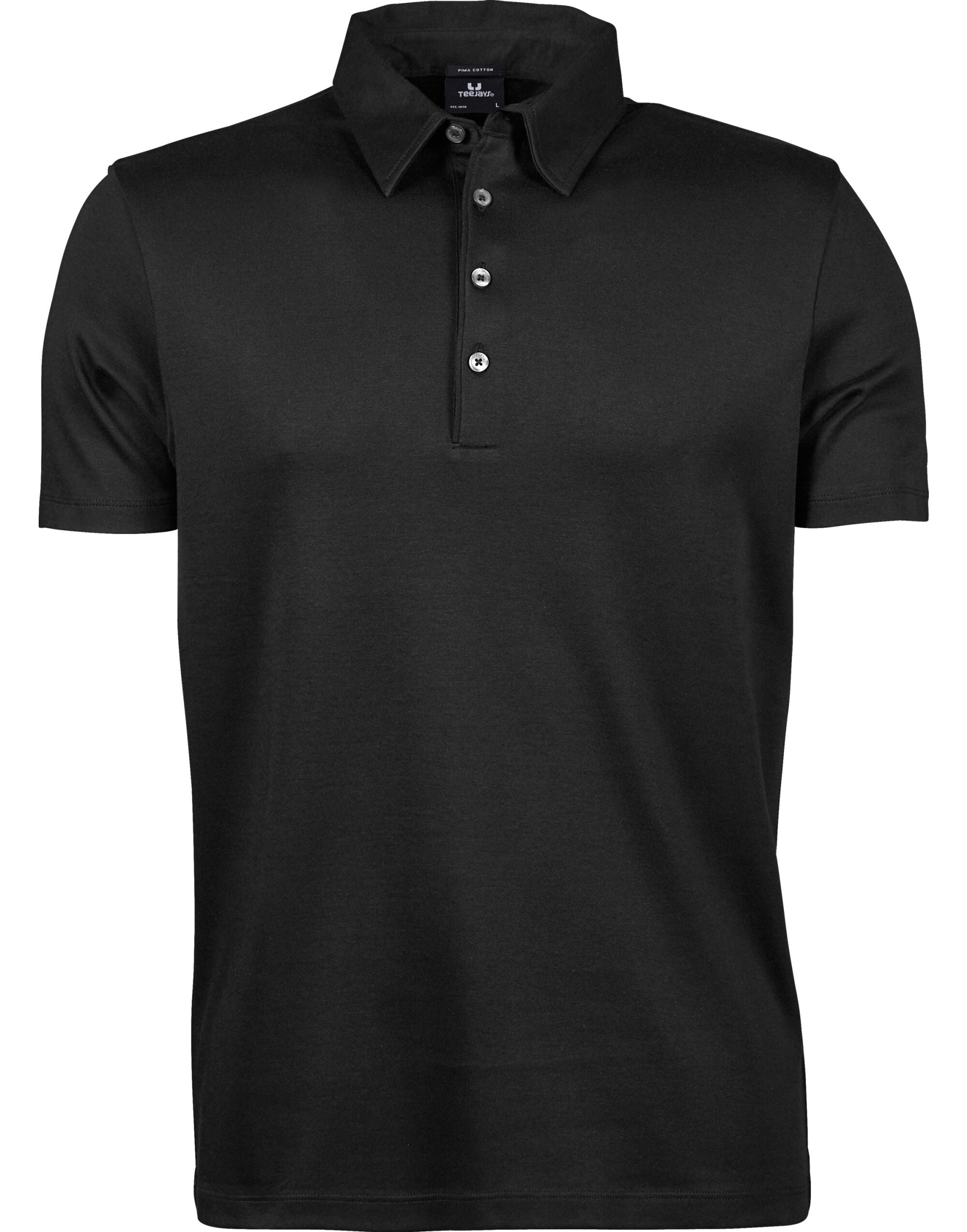 Tee Jays Mens Pima Cotton Polo TJ1440 - Black - Customisable Polos