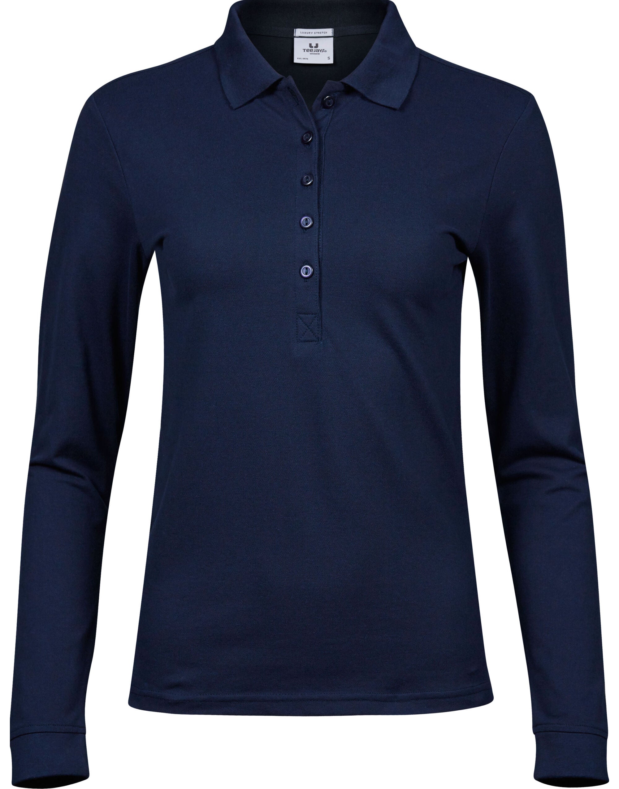 Tee Jays Ladies Luxury L/S Stretch Polo TJ146 - Navy - Customisable Polos