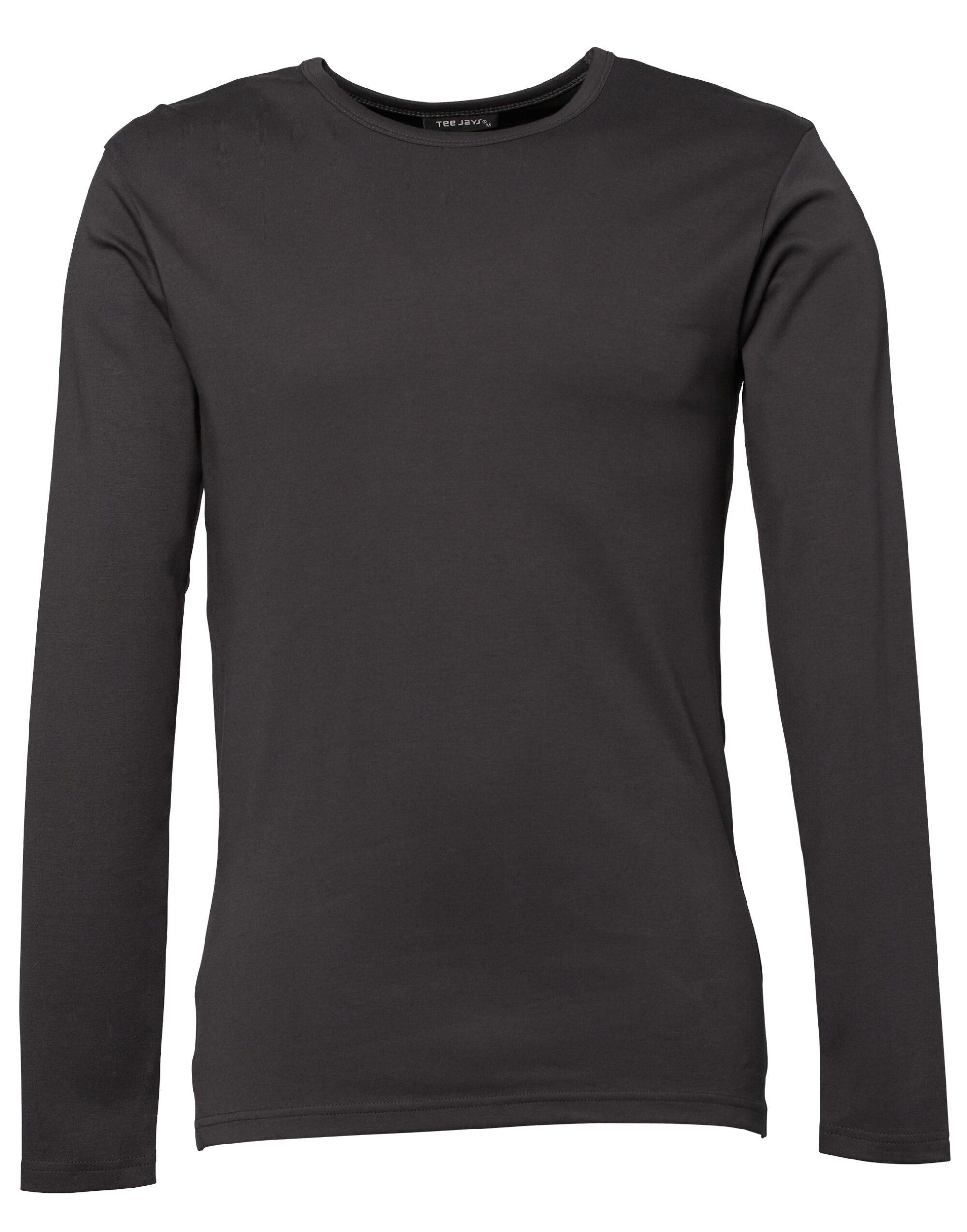 Tee Jays Mens Long Sleeve Interlock Tee TJ530 - Dark Grey - Customisable T-Shirts