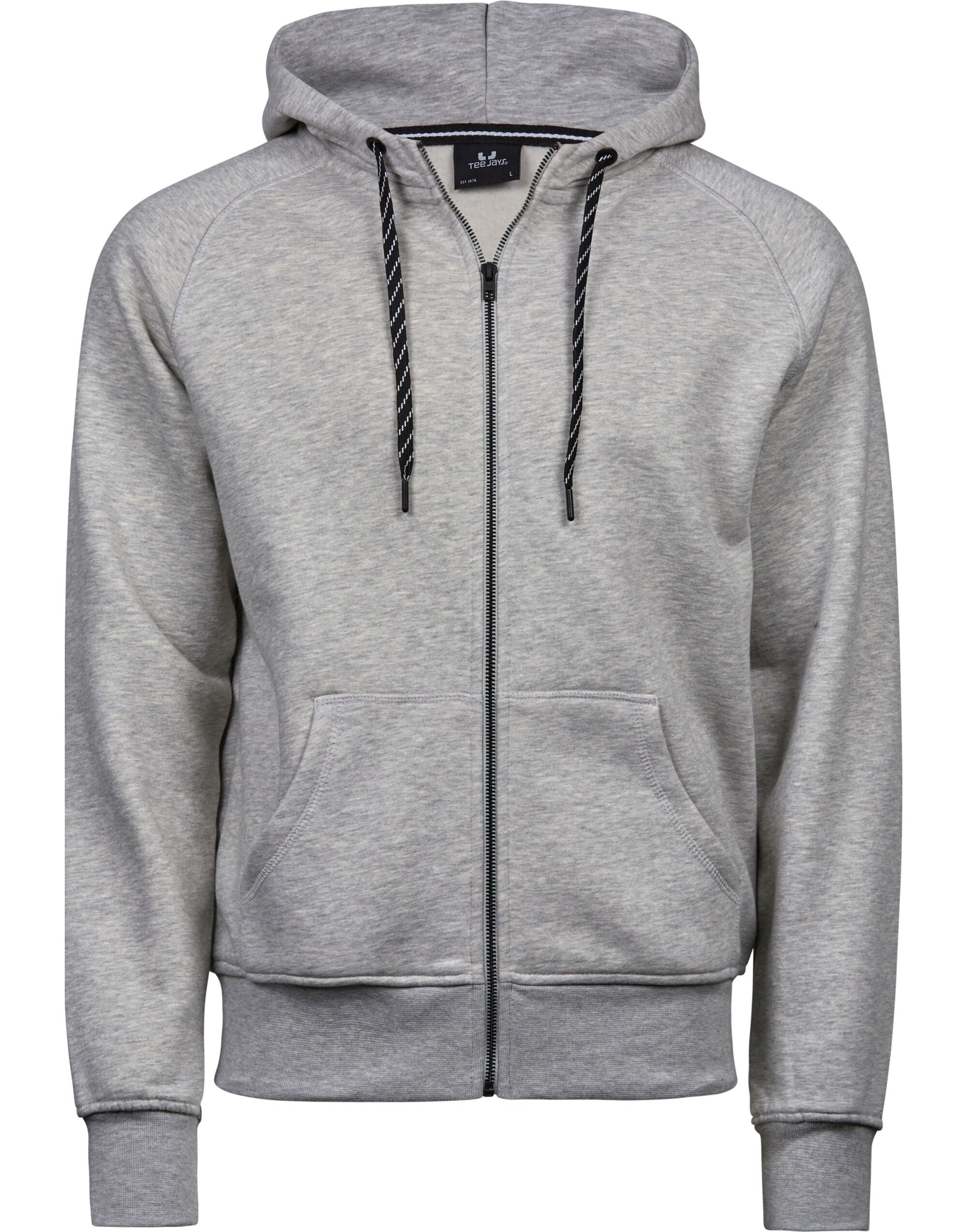 Tee Jays Mens Fashion Full Zip Hood TJ5435 - Heather Grey - Customisable Hoodies