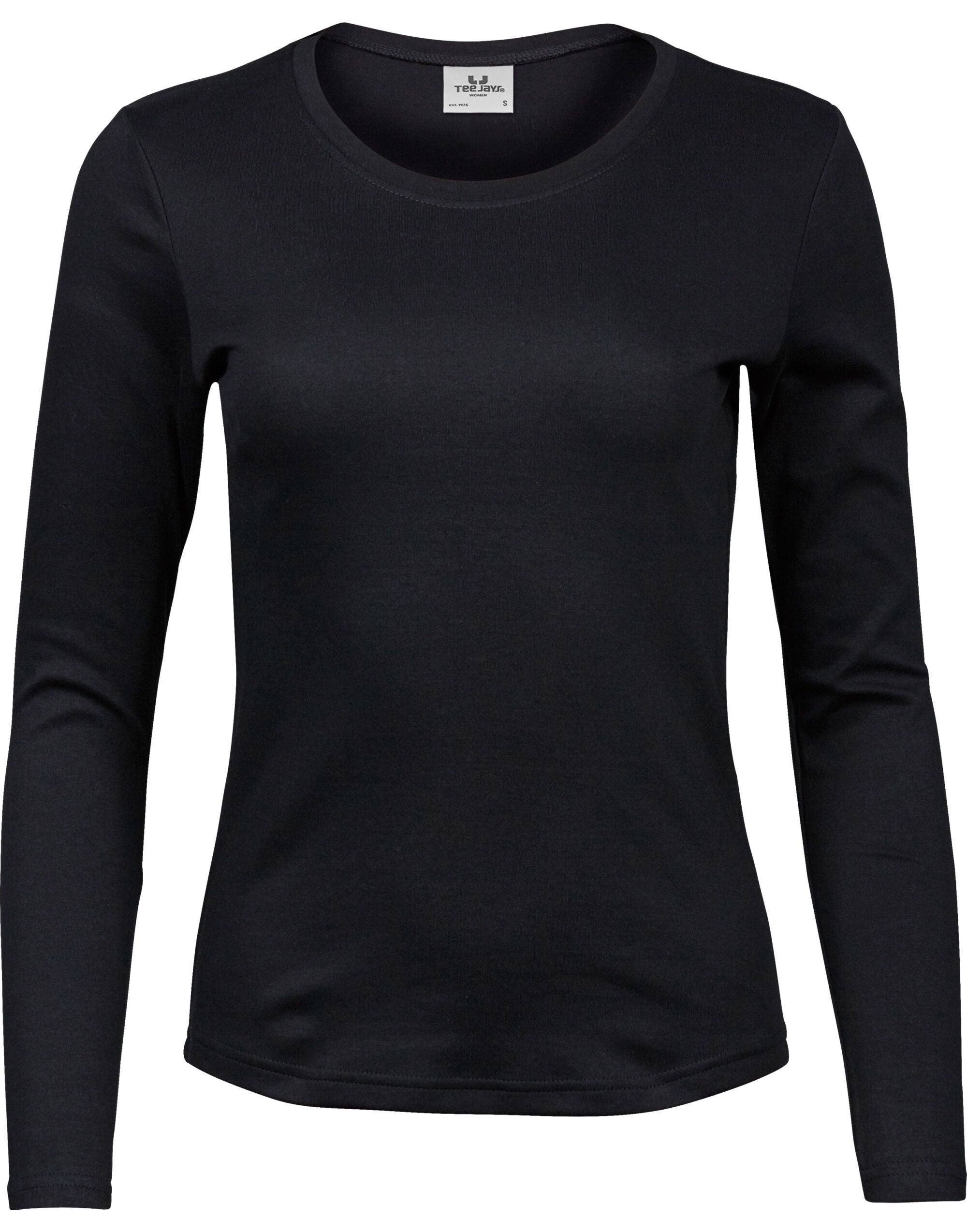 Tee Jays Lady Long Sleeve Interlock Tee TJ590 - Black - Customisable T-Shirts