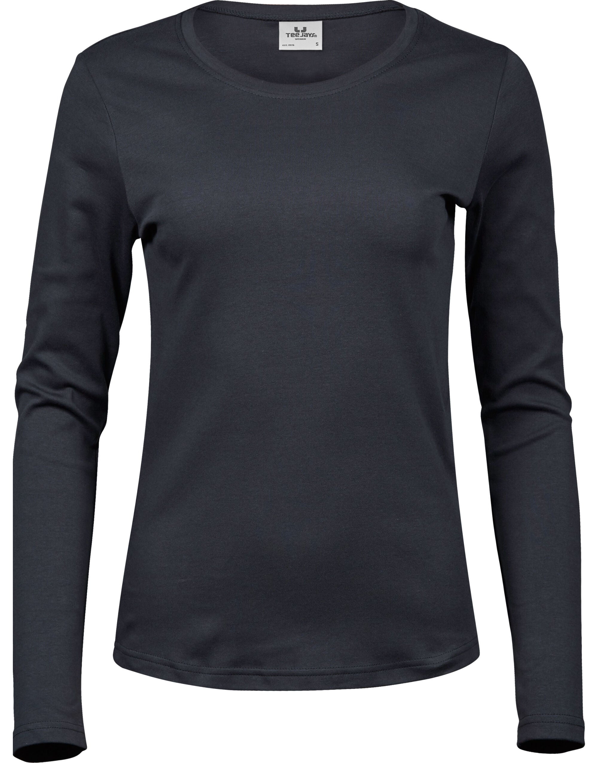 Tee Jays Lady Long Sleeve Interlock Tee TJ590 - Dark Grey - Customisable T-Shirts