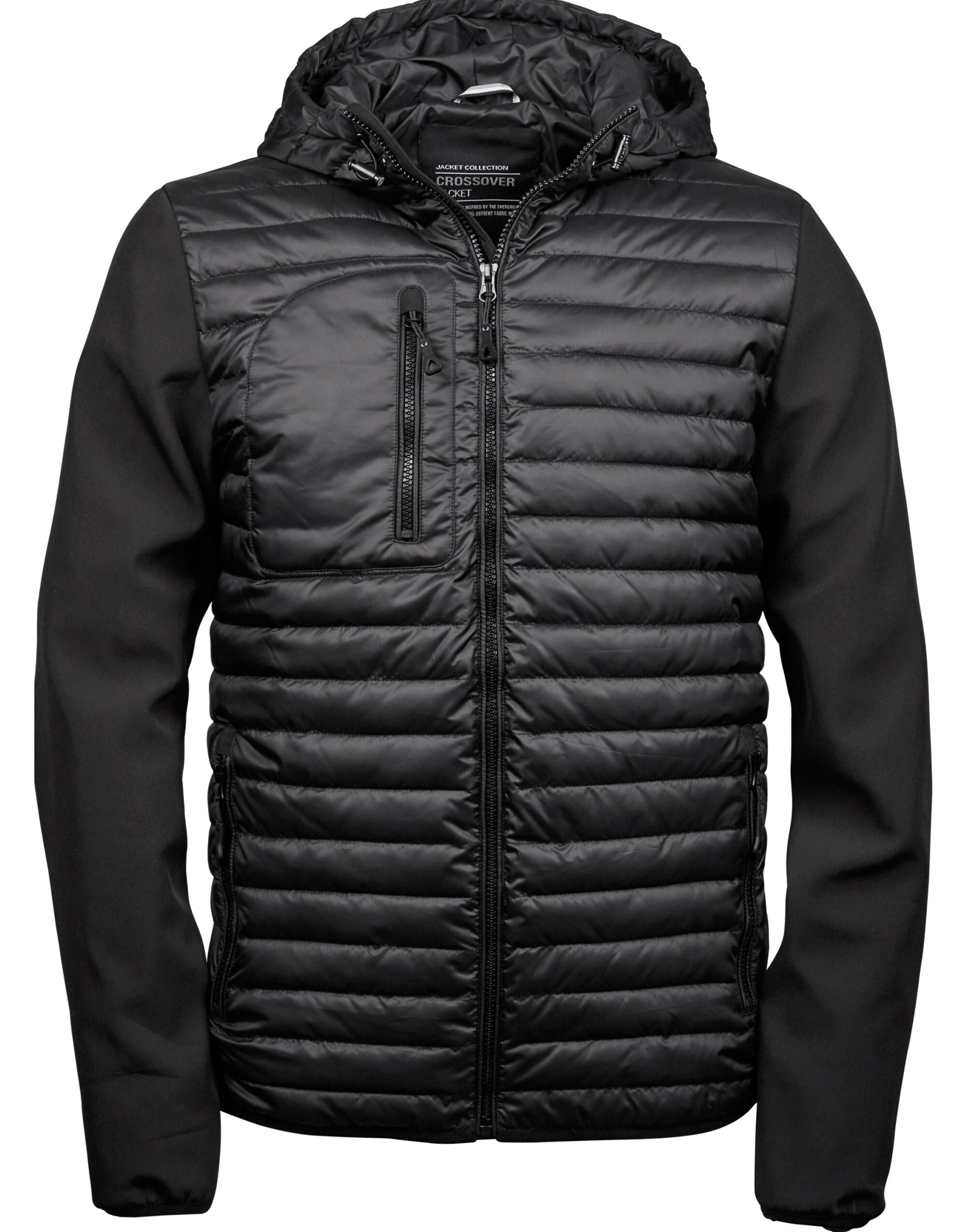 Tee Jays Mens Hooded Crossover Jacket TJ9628 - Black - Customisable Jacket