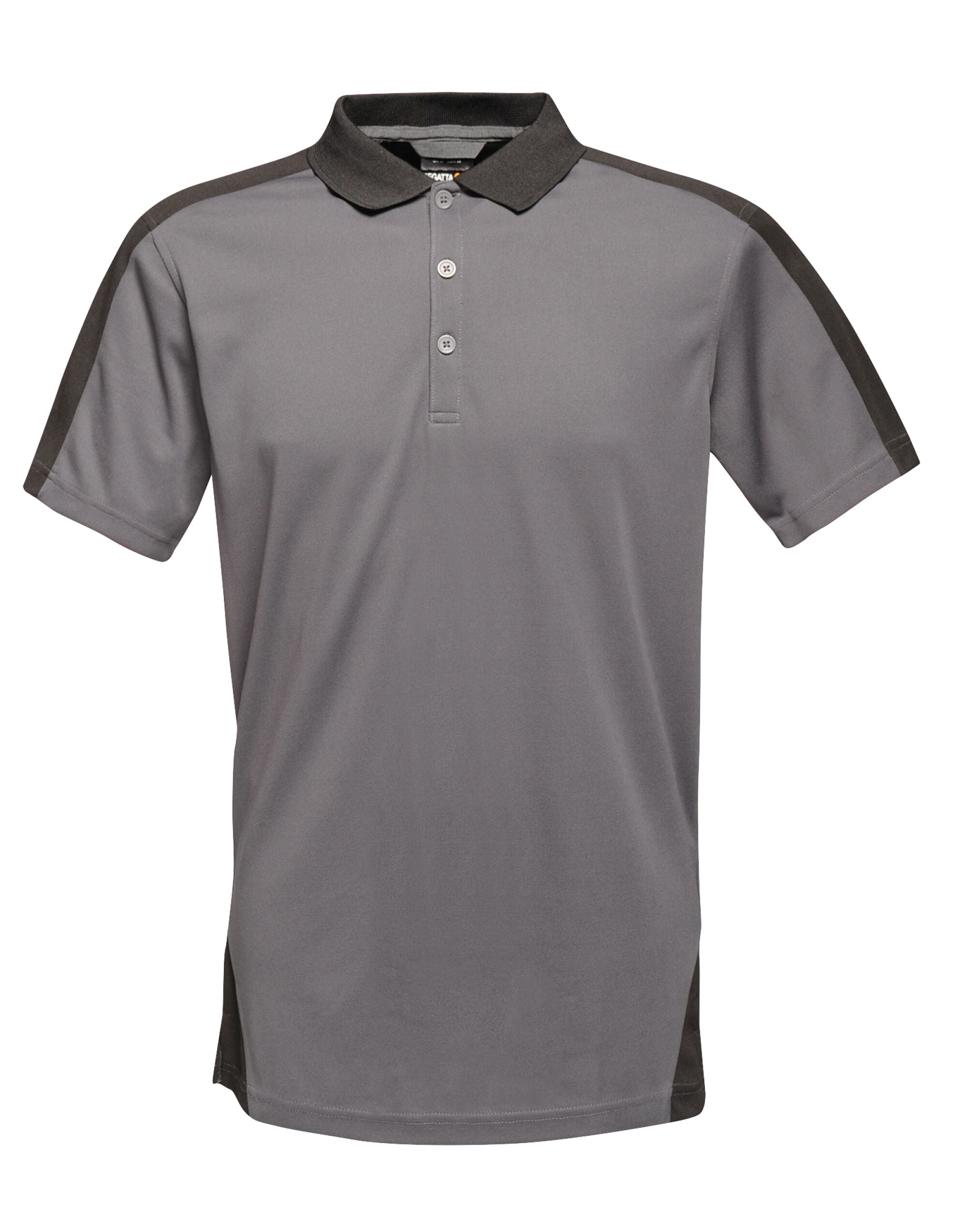 Regatta Professional Regatta Mens Contrast Wicking Polo TRS174 - Seal Grey Black - Customisable Polos