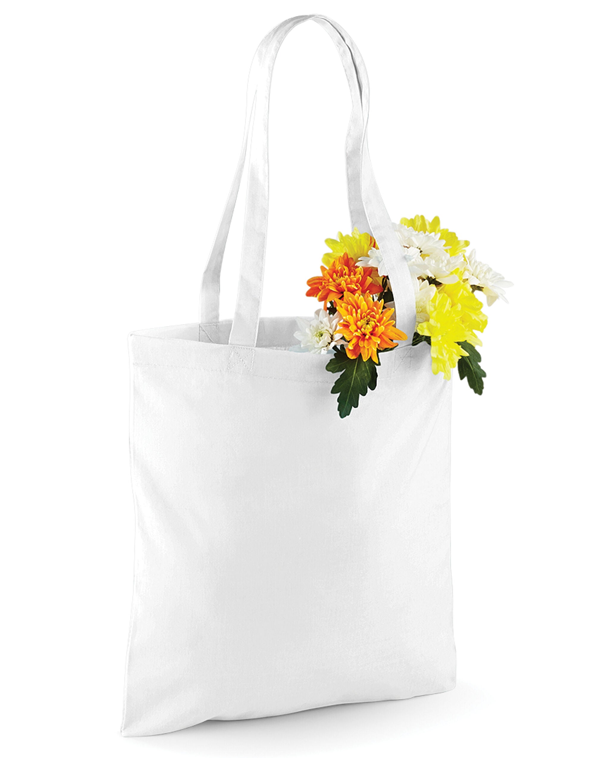Westford Mill Bag for Life Long Handles w101 - White O S - Customisable Bags