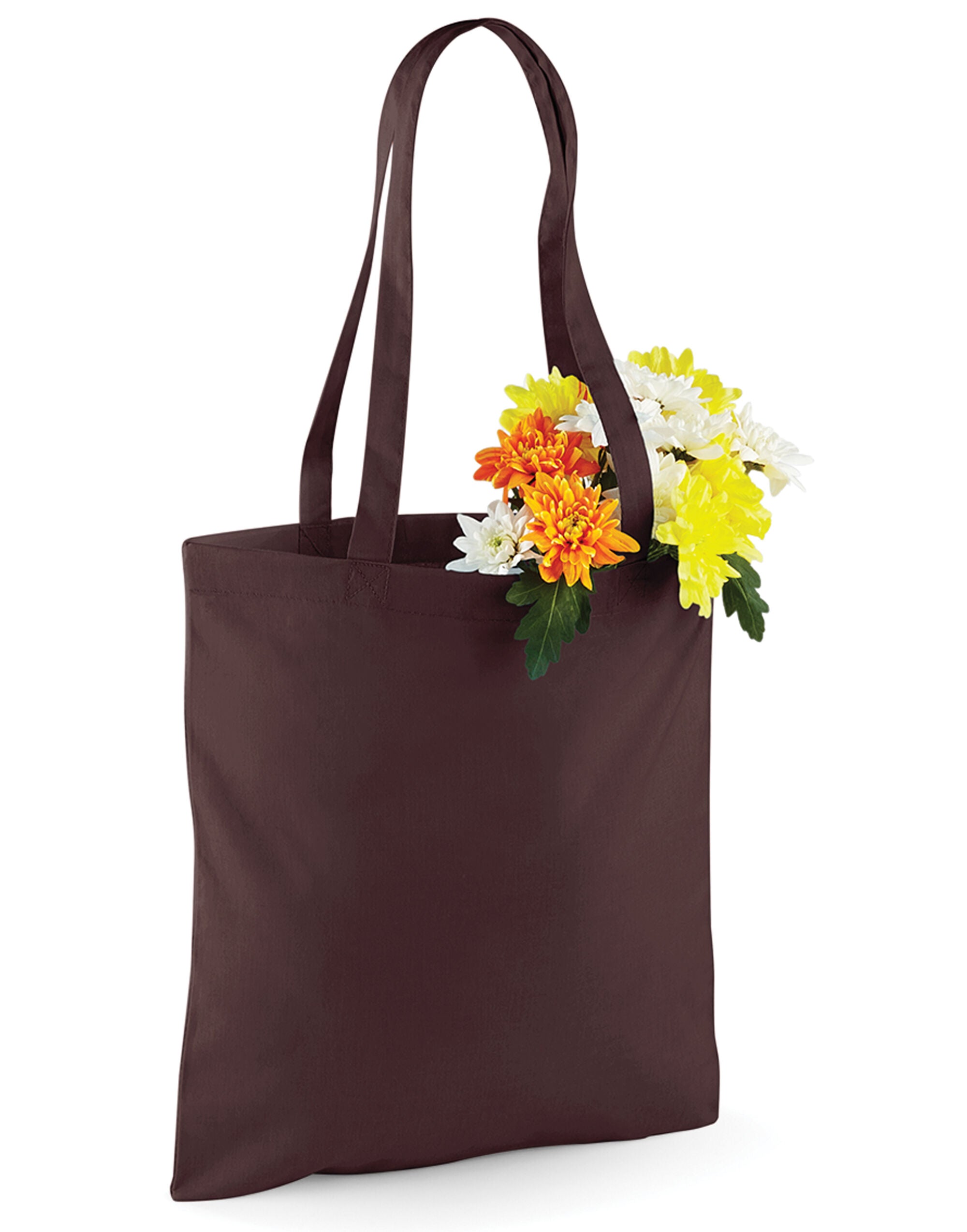 Westford Mill Bag for Life Long Handles w101 - Chocolate O S - Customisable Bags
