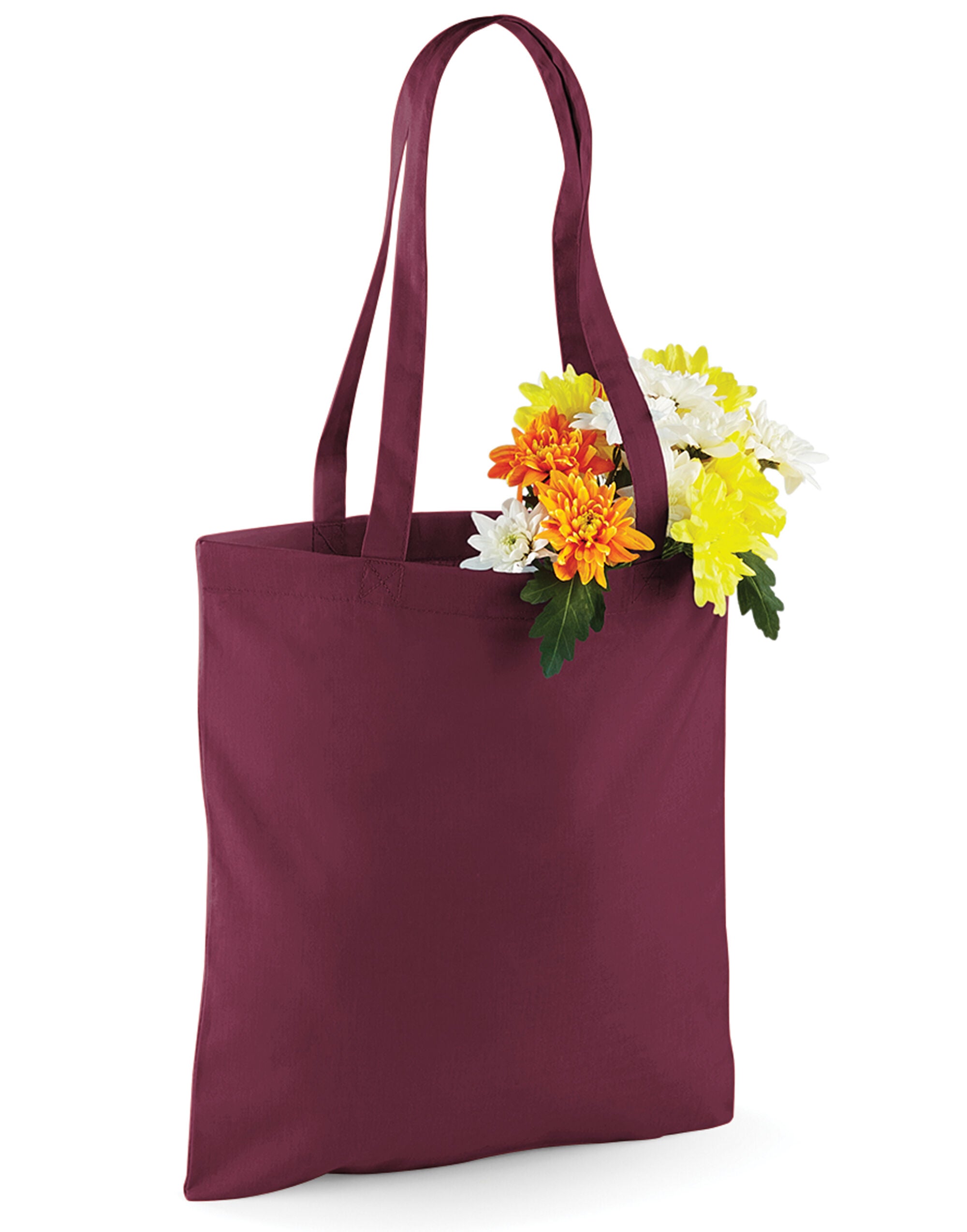 Westford Mill Bag for Life Long Handles w101 - Burgundy O S - Customisable Bags
