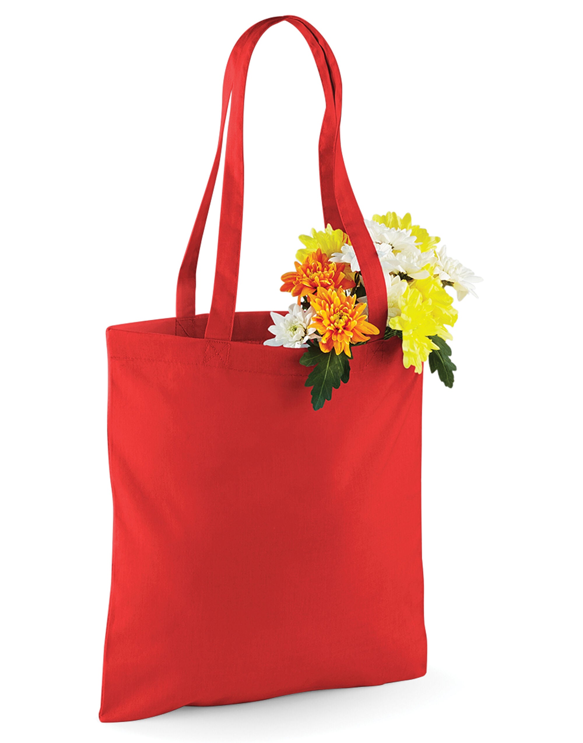 Westford Mill Bag for Life Long Handles w101 - Bright Red O S - Customisable Bags