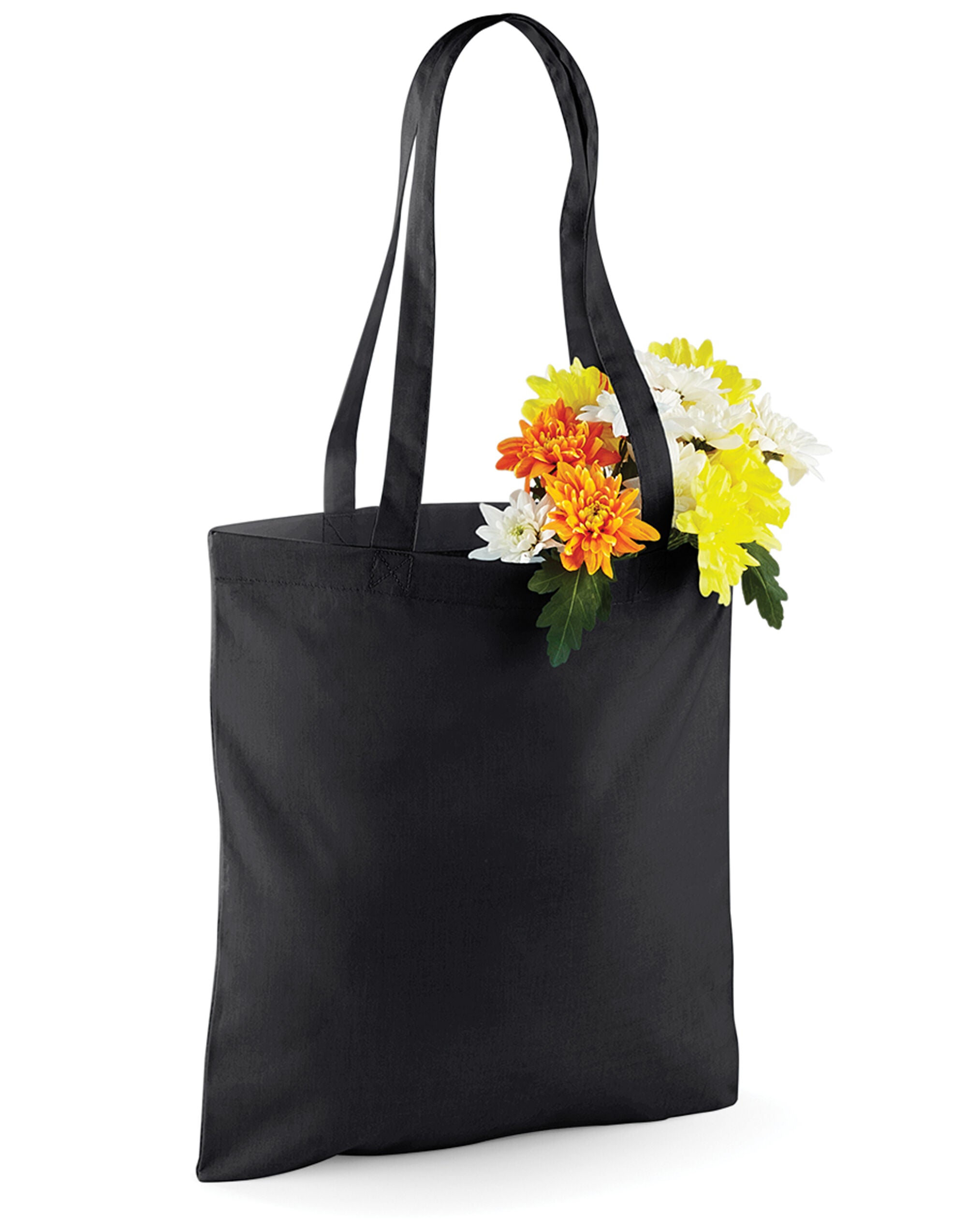Westford Mill Bag for Life Long Handles w101 - Black O S - Customisable Bags