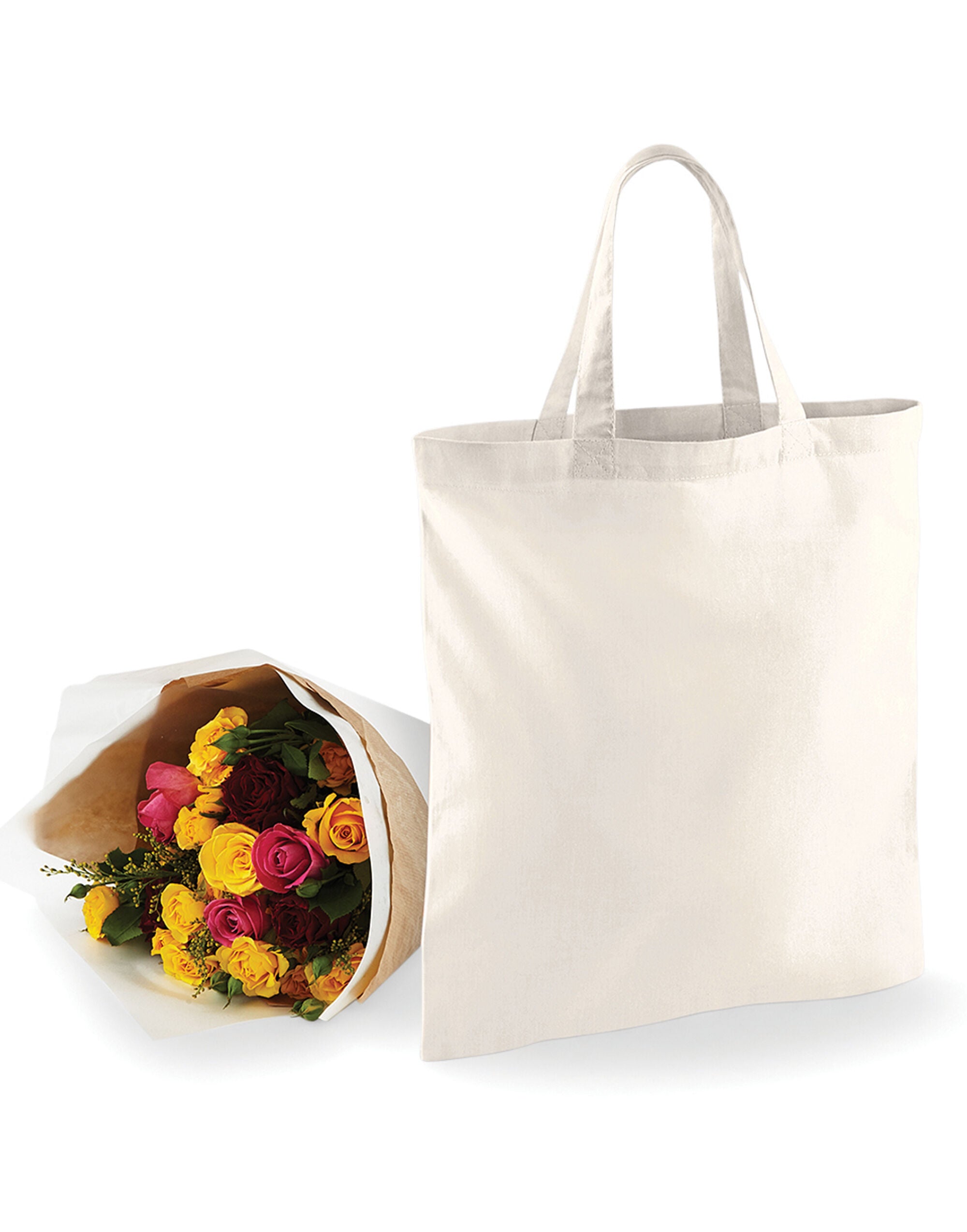 Westford Mill Bag for Life Short Handles W101S - Natural O S - Customisable Bags