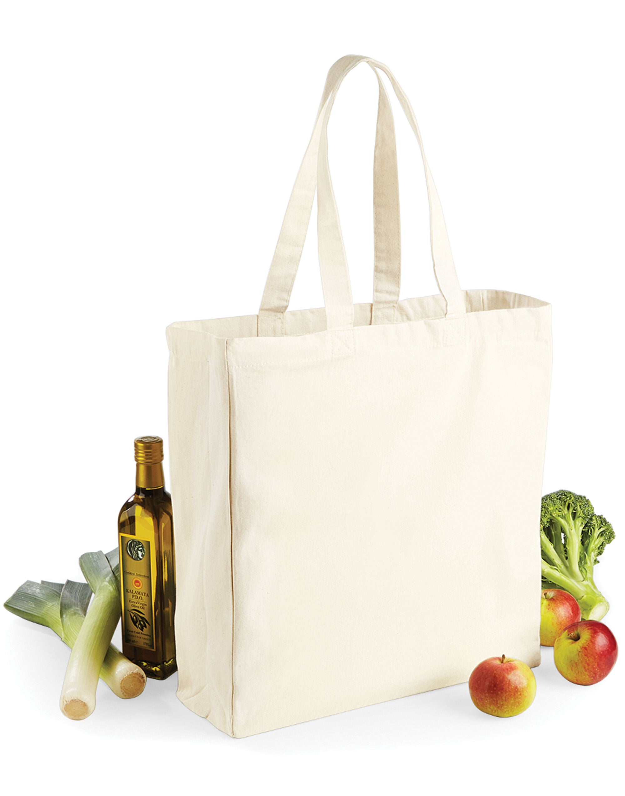 Westford Mill Canvas Classic Shopper w108 - Natural O S - Customisable Bags