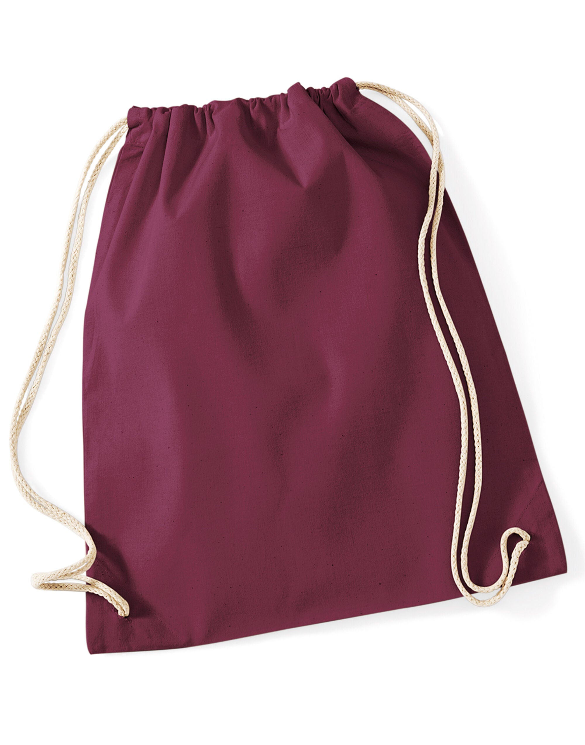 Westford Mill Cotton Gymsac w110 - Burgundy O S - Customisable Bags