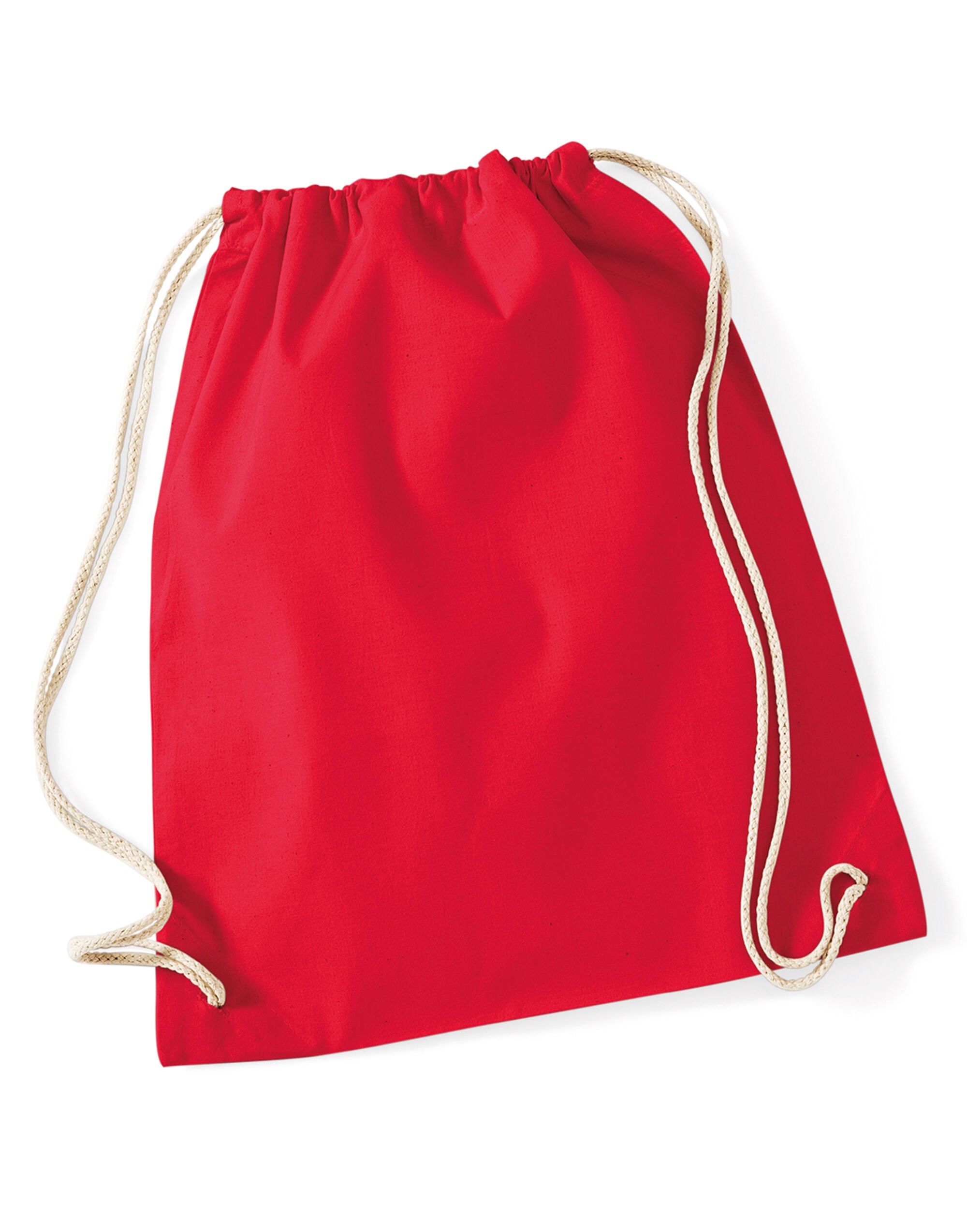 Westford Mill Cotton Gymsac w110 - Classic Red O S - Customisable Bags