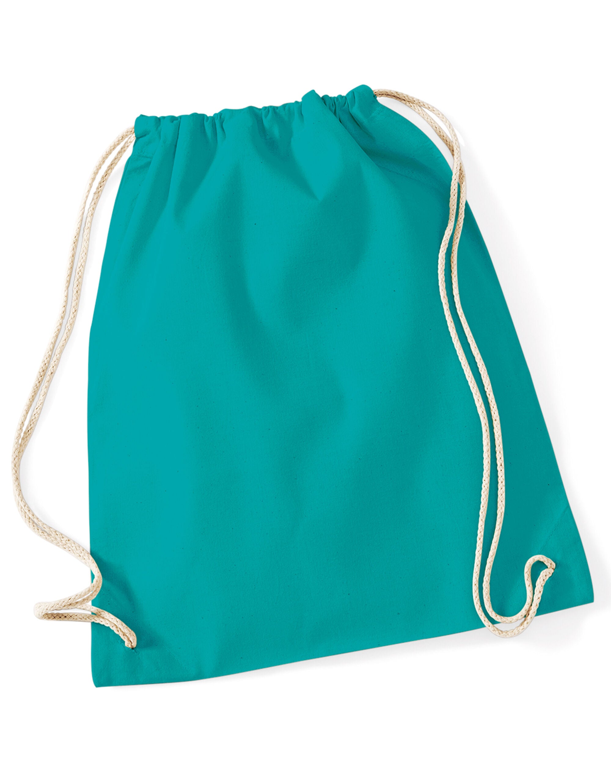 Westford Mill Cotton Gymsac w110 - Emerald O S - Customisable Bags