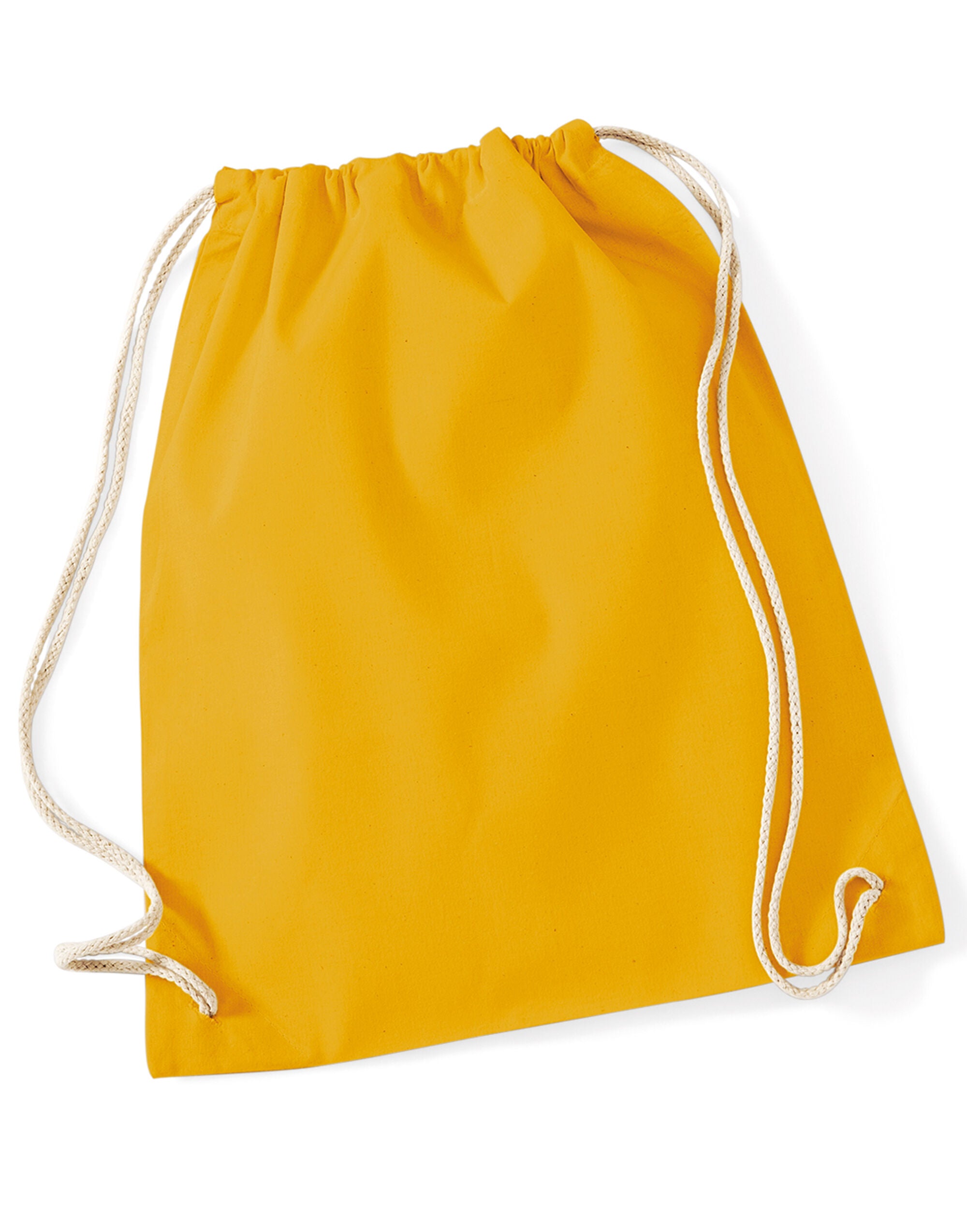 Westford Mill Cotton Gymsac w110 - Mustard O S - Customisable Bags