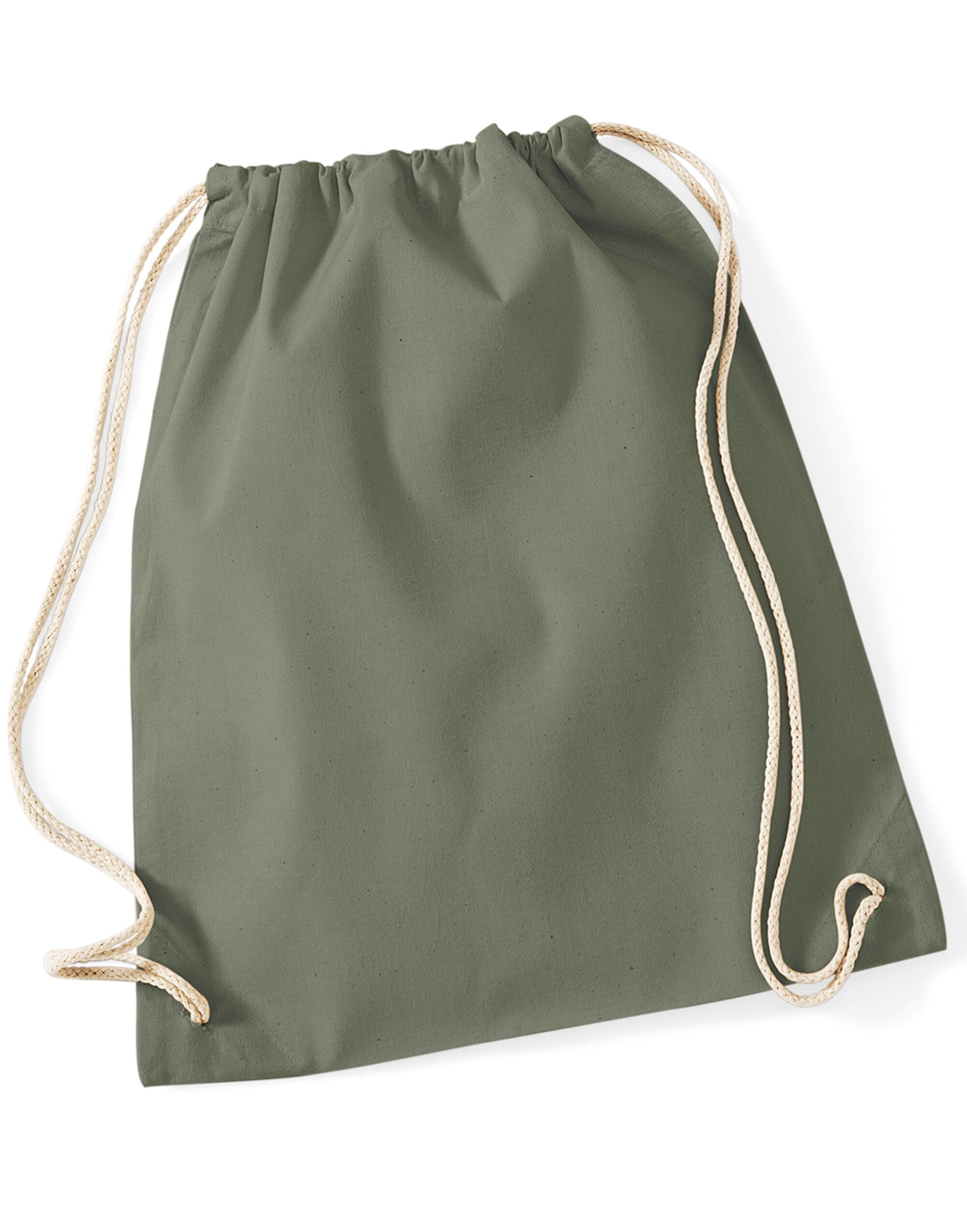 Westford Mill Cotton Gymsac w110 - Olive O S - Customisable Bags