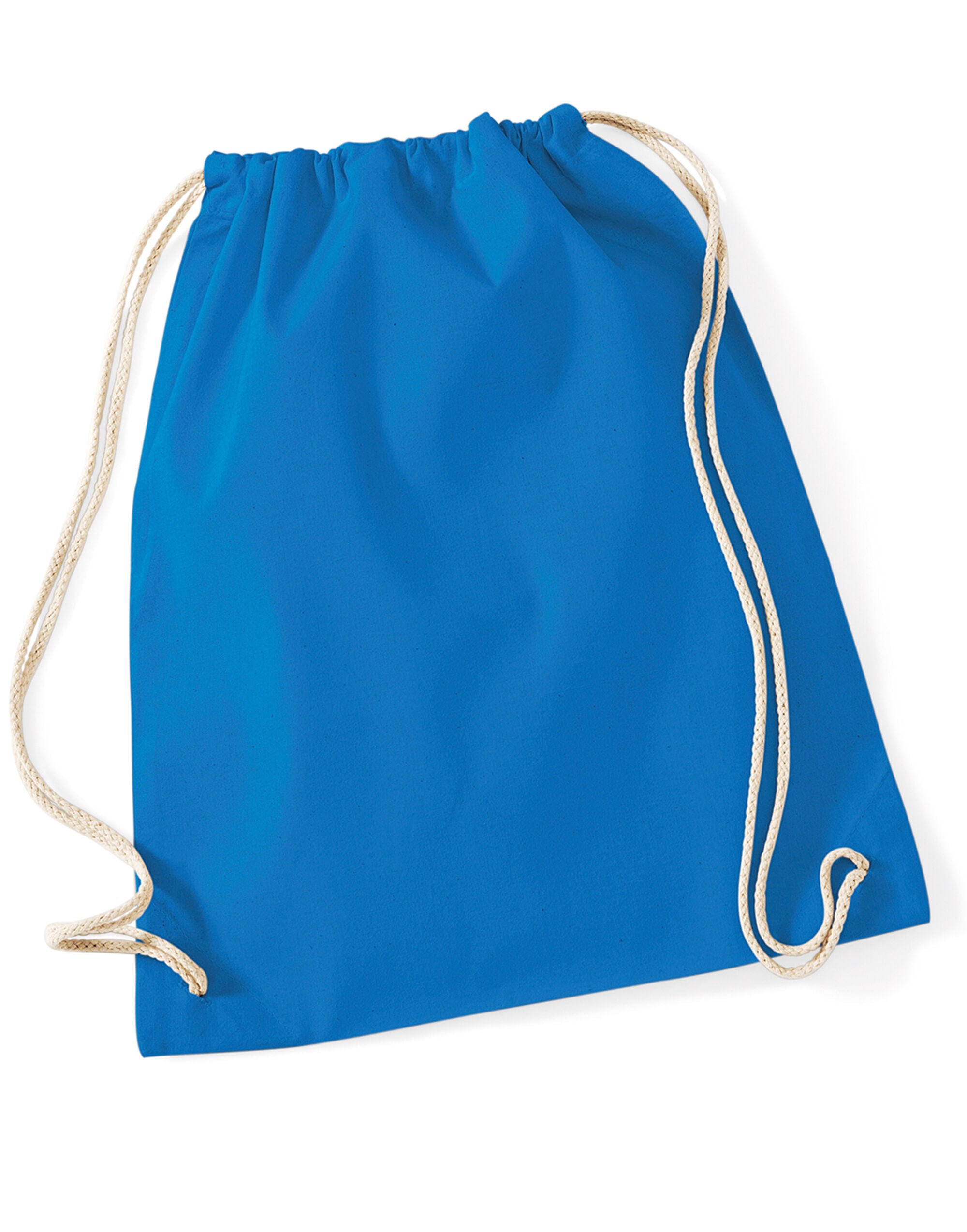 Westford Mill Cotton Gymsac w110 - Sapphire Blue O S - Customisable Bags
