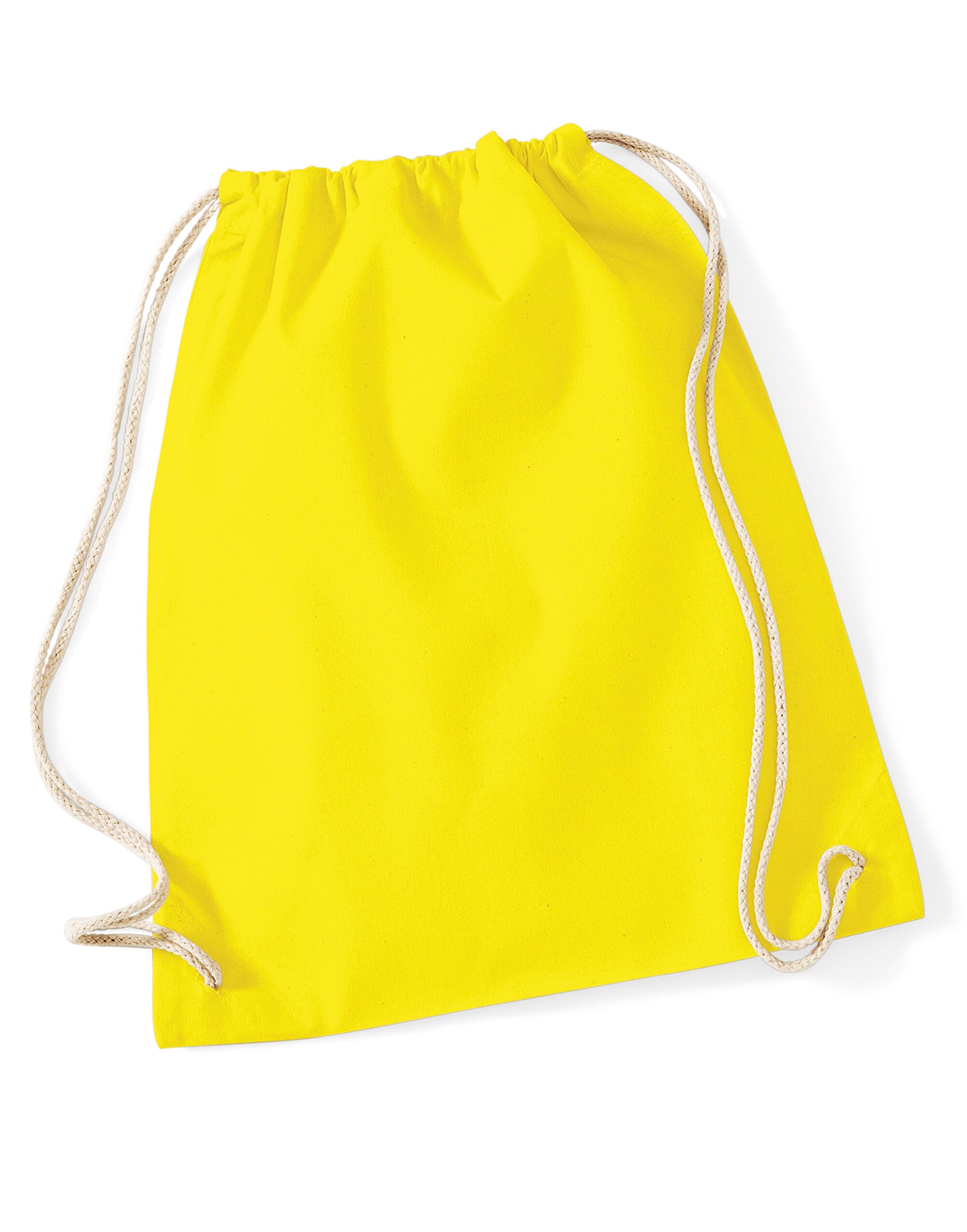 Westford Mill Cotton Gymsac w110 - Yellow O S - Customisable Bags