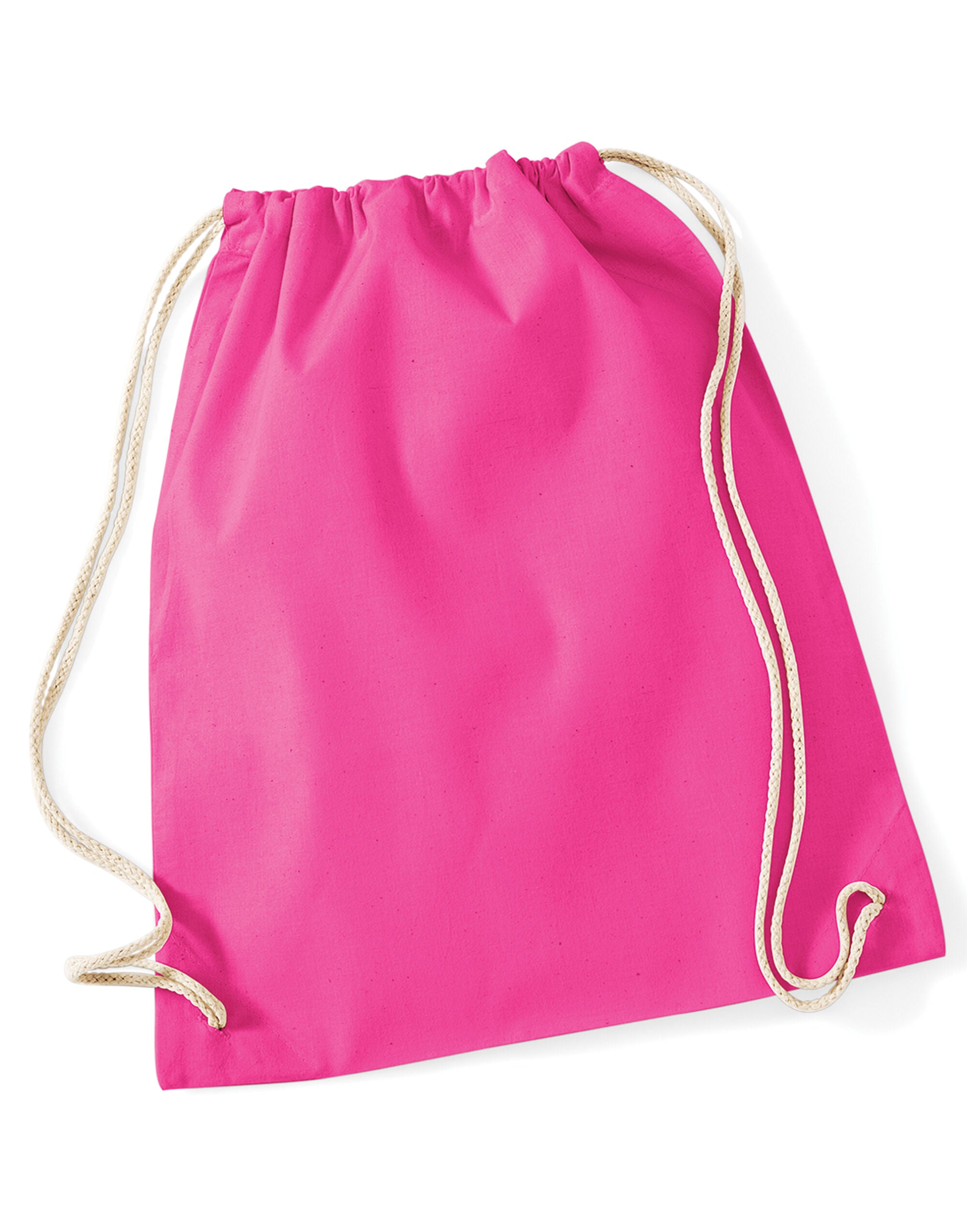 Westford Mill Cotton Gymsac w110 - Fuchsia O S - Customisable Bags