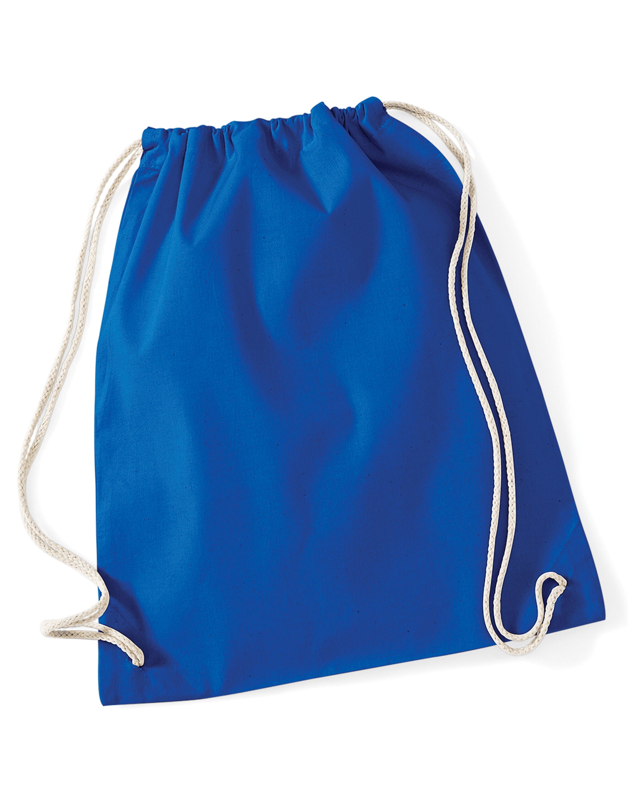Westford Mill Cotton Gymsac w110 - Bright Royal O S - Customisable Bags