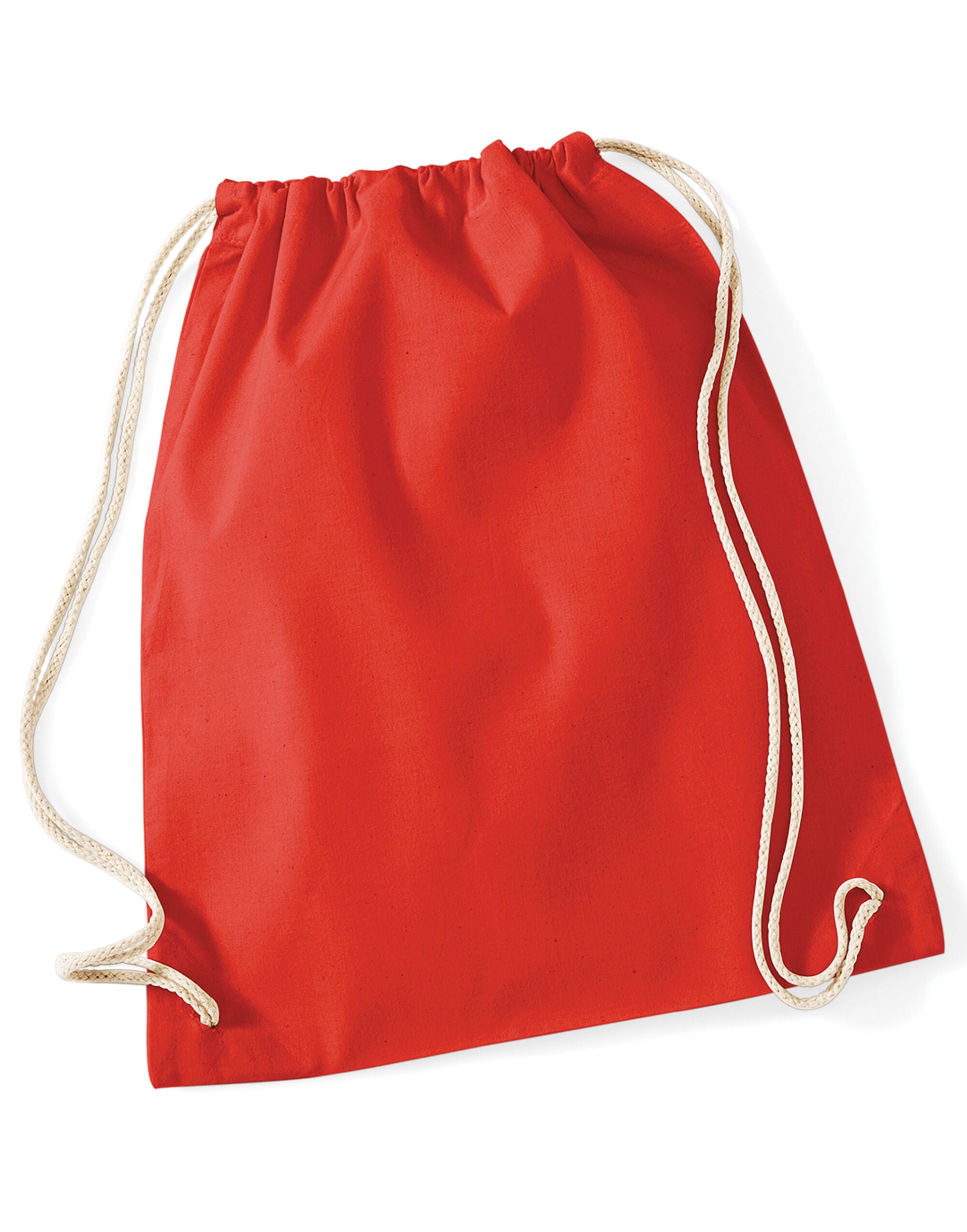 Westford Mill Cotton Gymsac w110 - Bright Red O S - Customisable Bags
