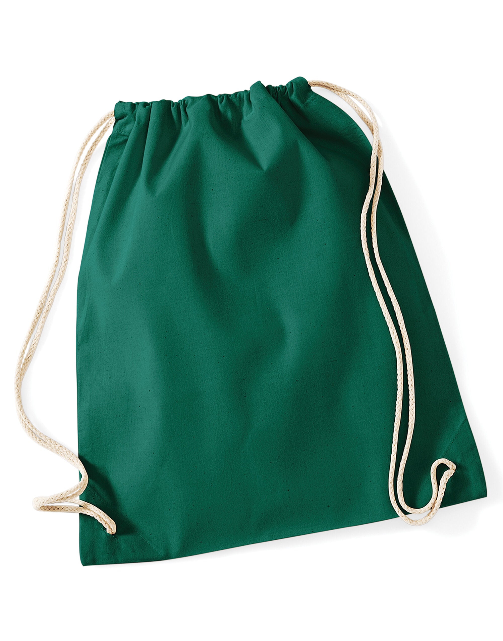 Westford Mill Cotton Gymsac w110 - Bottle Green O S - Customisable Bags