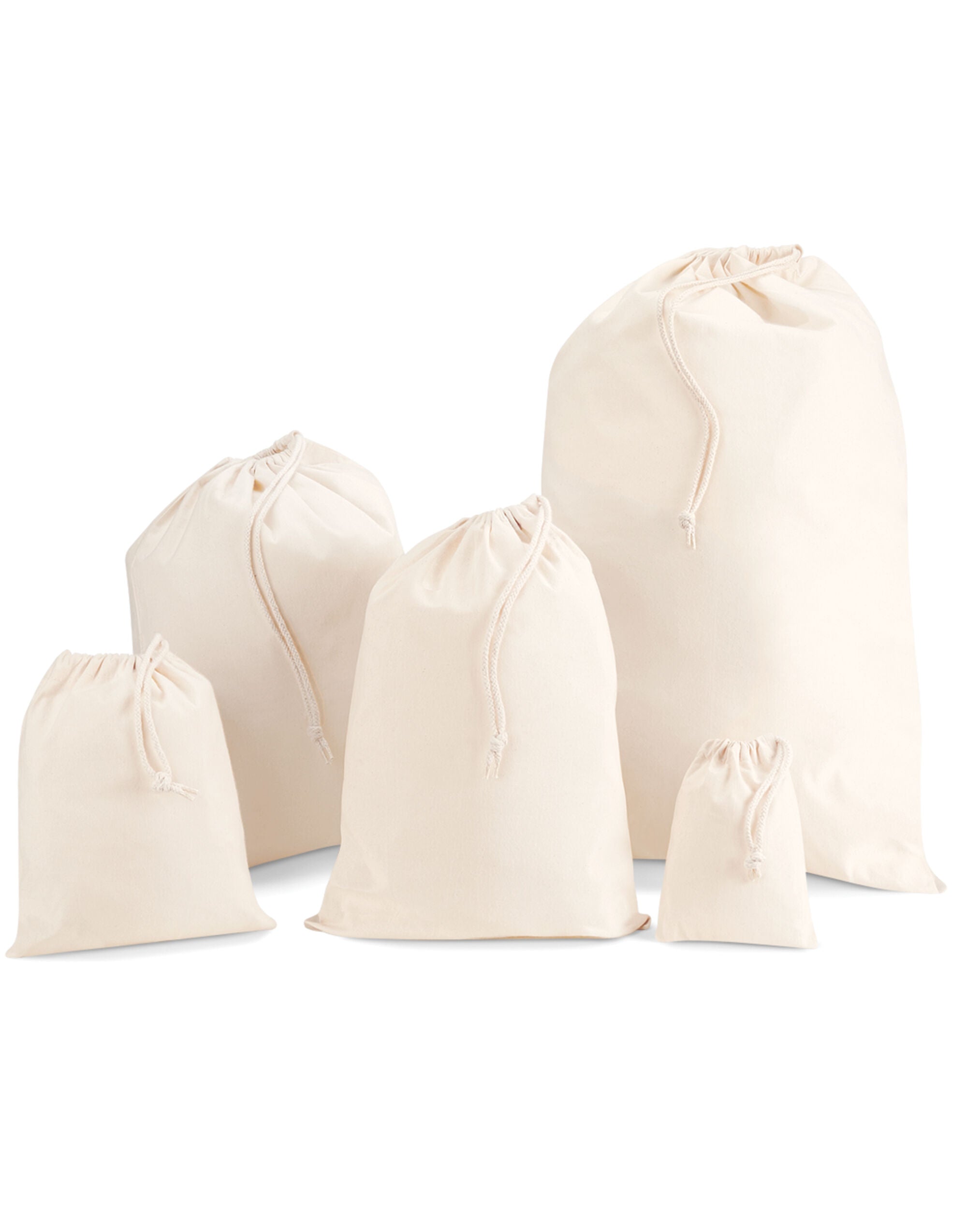 Westford Mill Cotton Stuff Bag w115 - Natural - Customisable Bags
