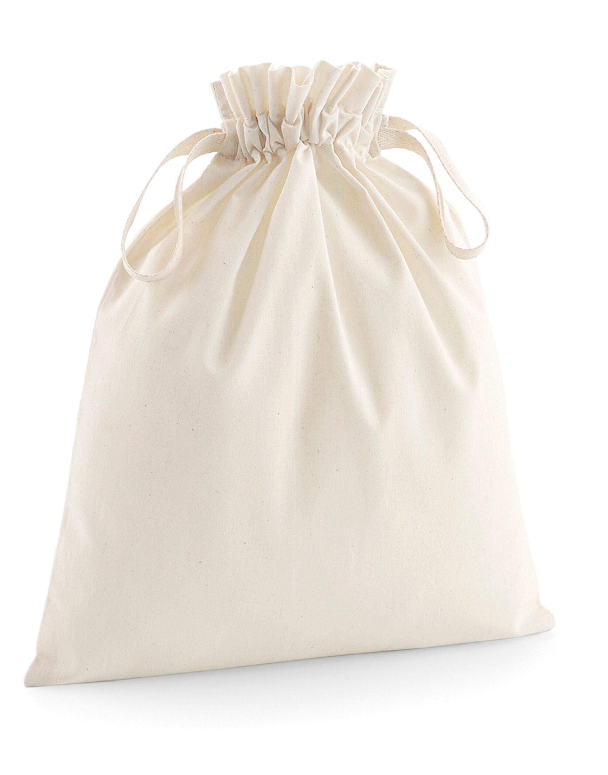 Westford Mill Soft Cotton Drawcord Bag w118 - Natural - Customisable Bags