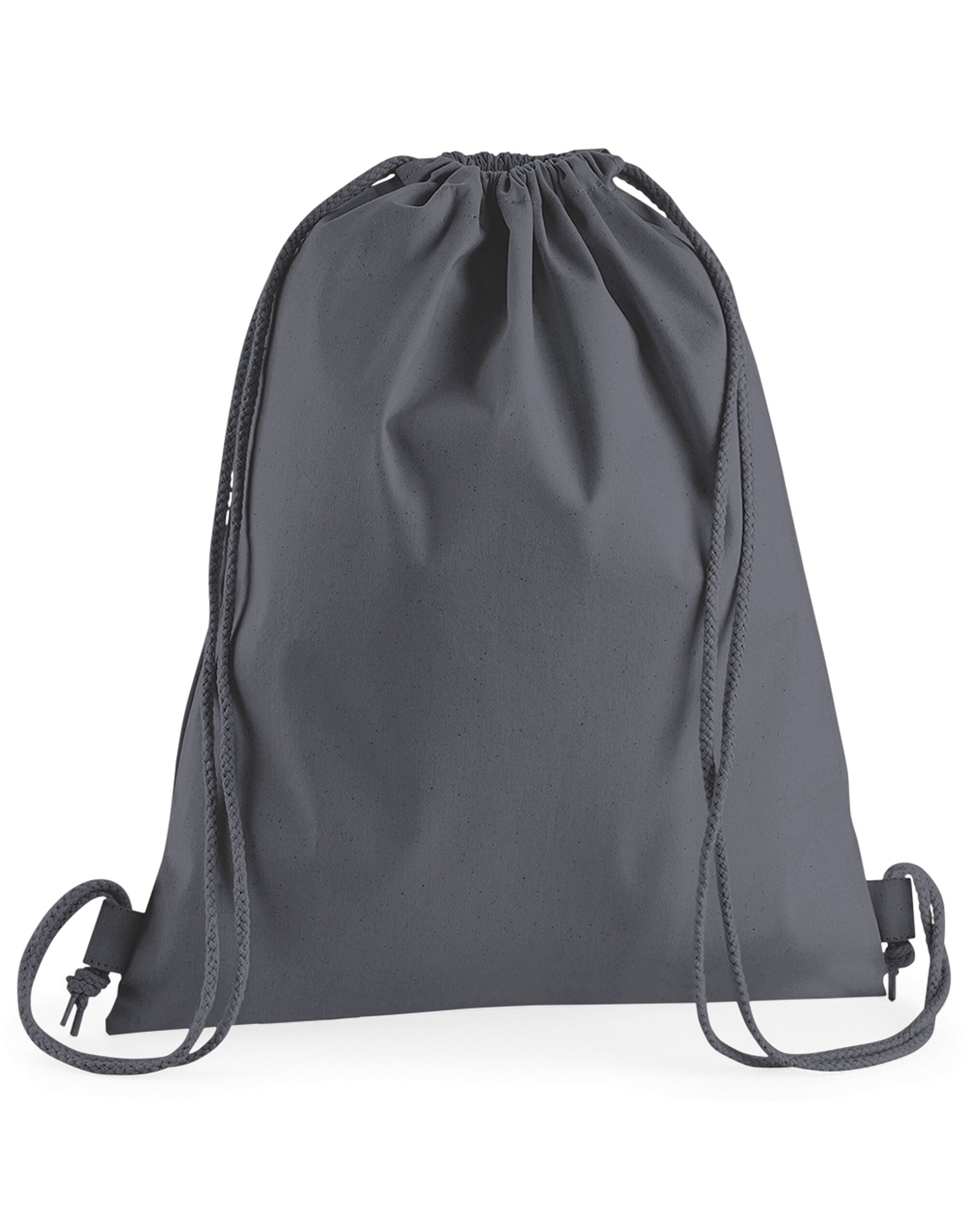 Westford Mill Premium Cotton Gymsac w210 - Graphite Grey O S - Customisable Bags