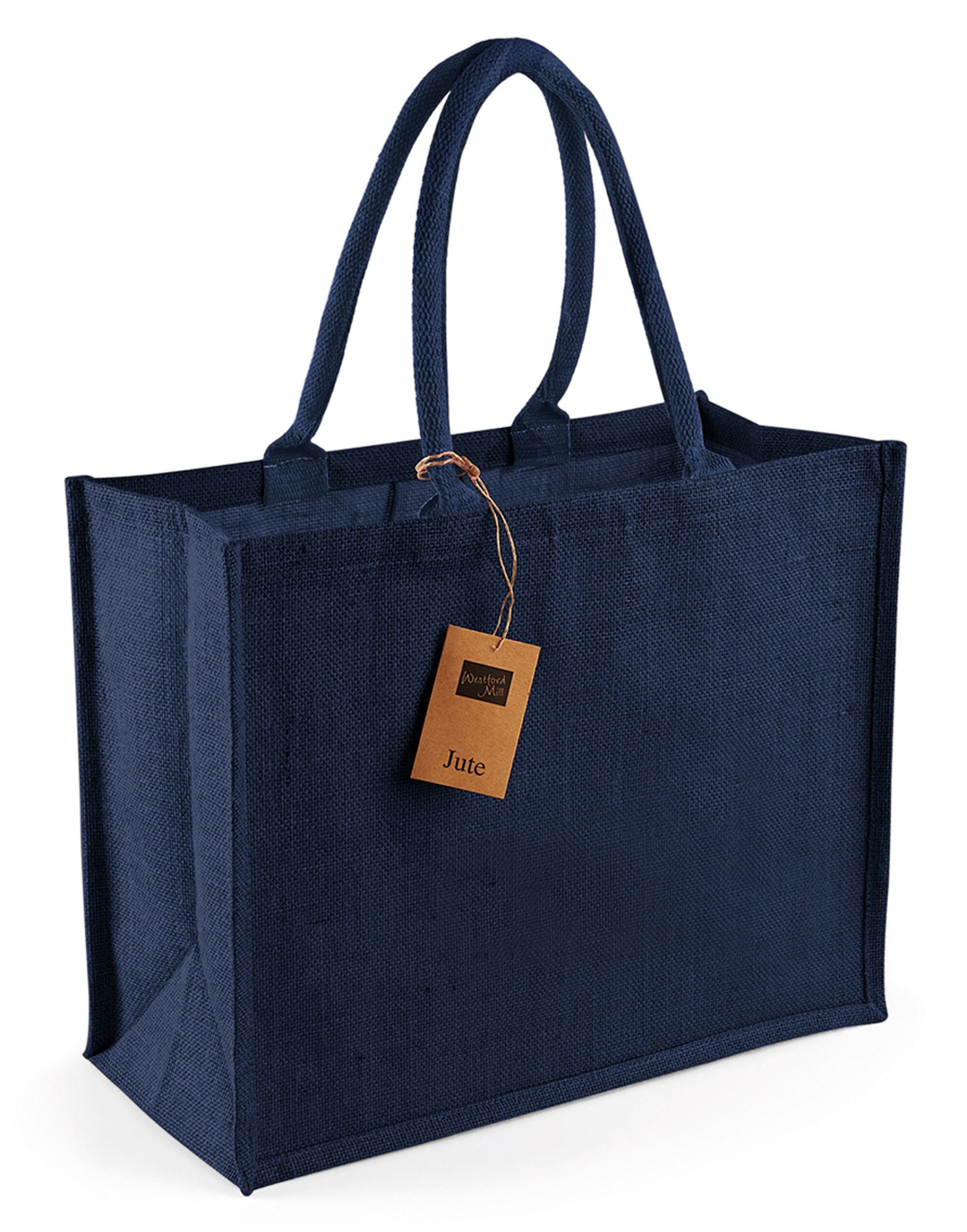 Westford Mill Jute Classic Shopper w407 - Navy Navy O S - Customisable Bags