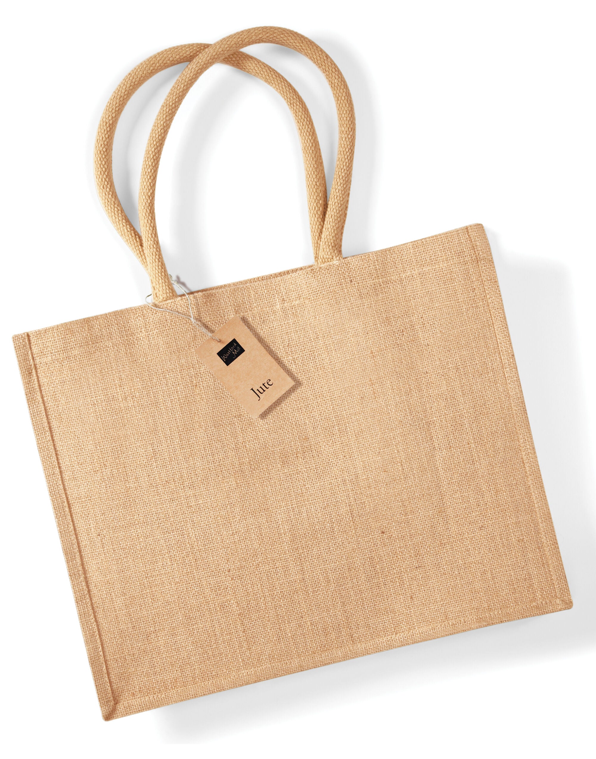 Westford Mill Jute Classic Shopper w407 - Natural O S - Customisable Bags