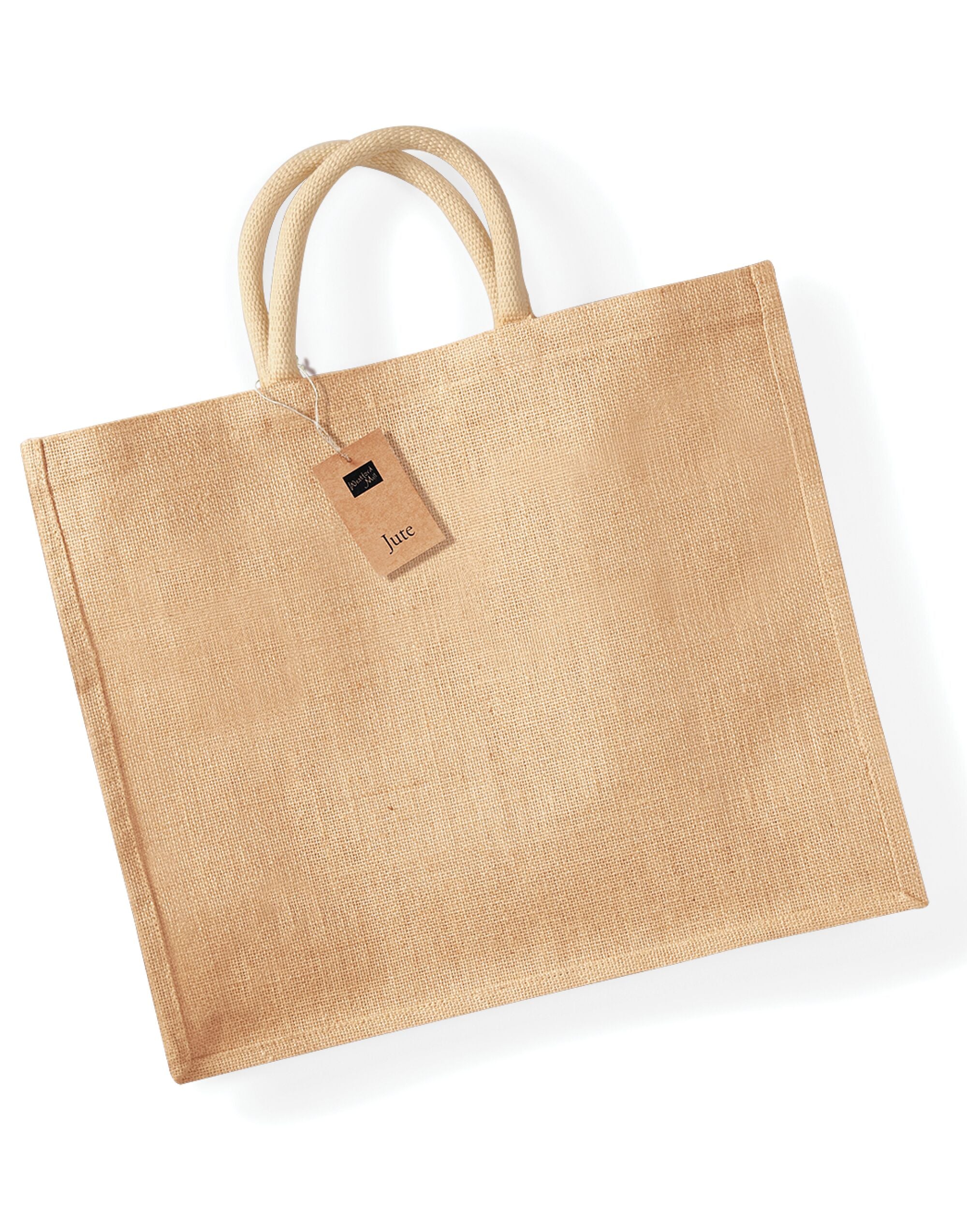 Westford Mill Jute Jumbo Shopper w408 - Natural O S - Customisable Bags