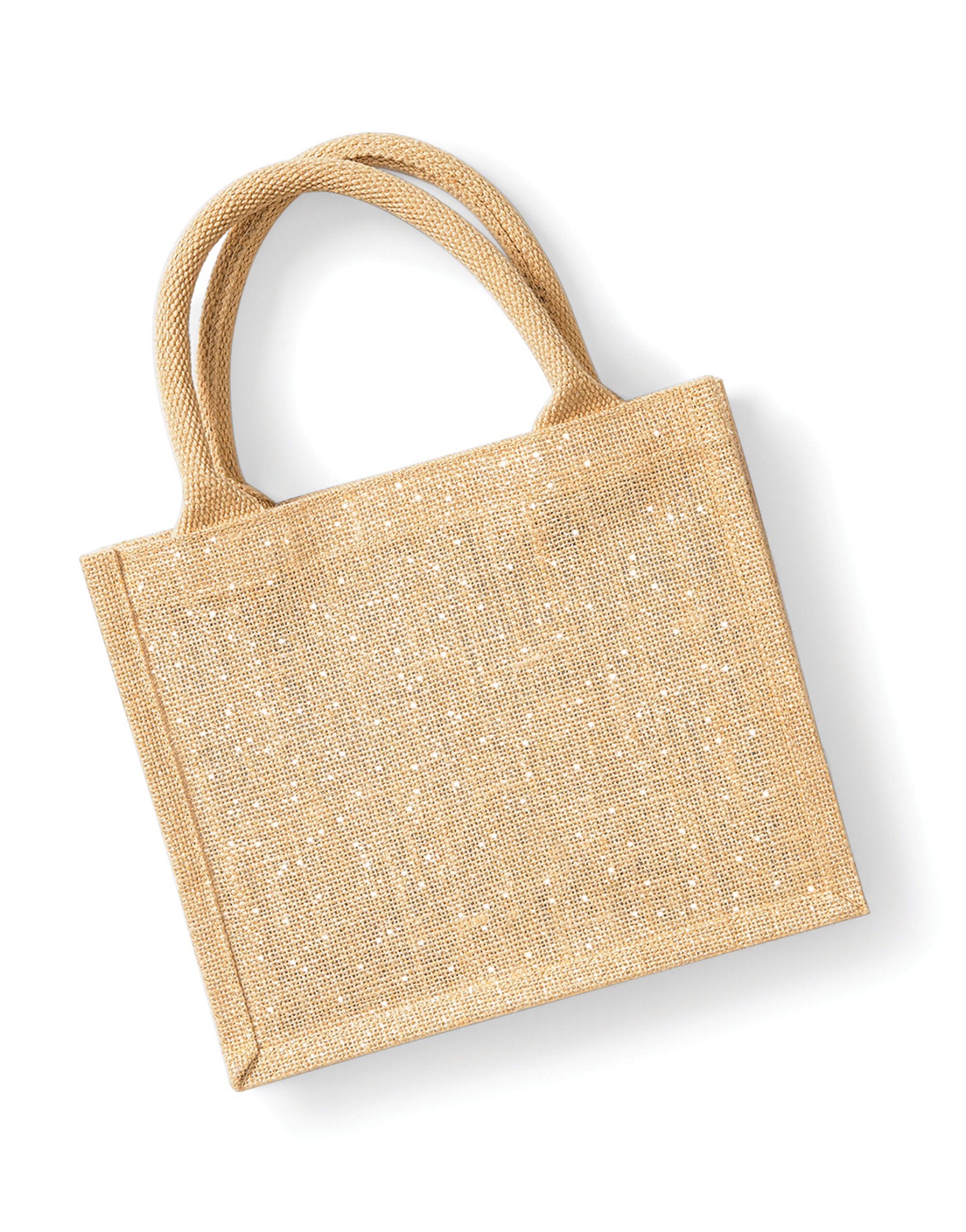 Westford Mill Shimmer Jute Mini Gift Bag w431 - Natural Gold O S - Customisable Bags