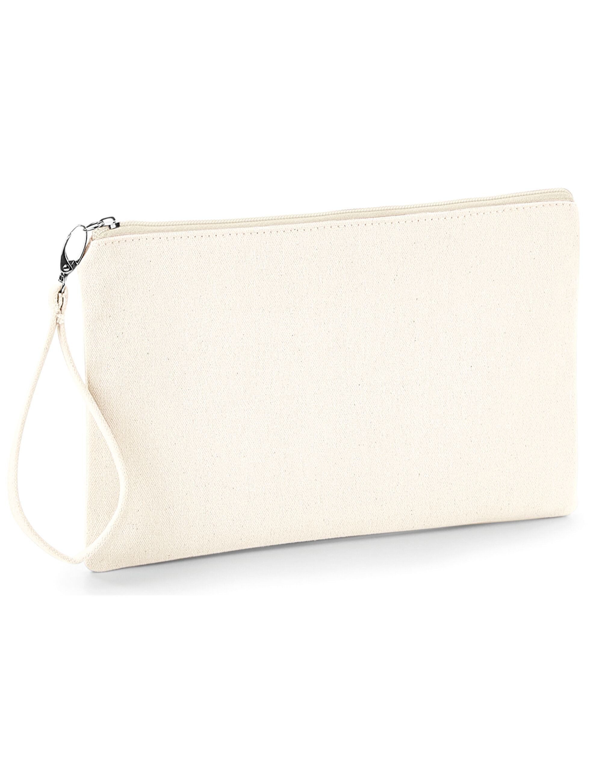 Westford Mill Canvas Wristlet Pouch w520 - Natural Natural O S - Customisable Bags