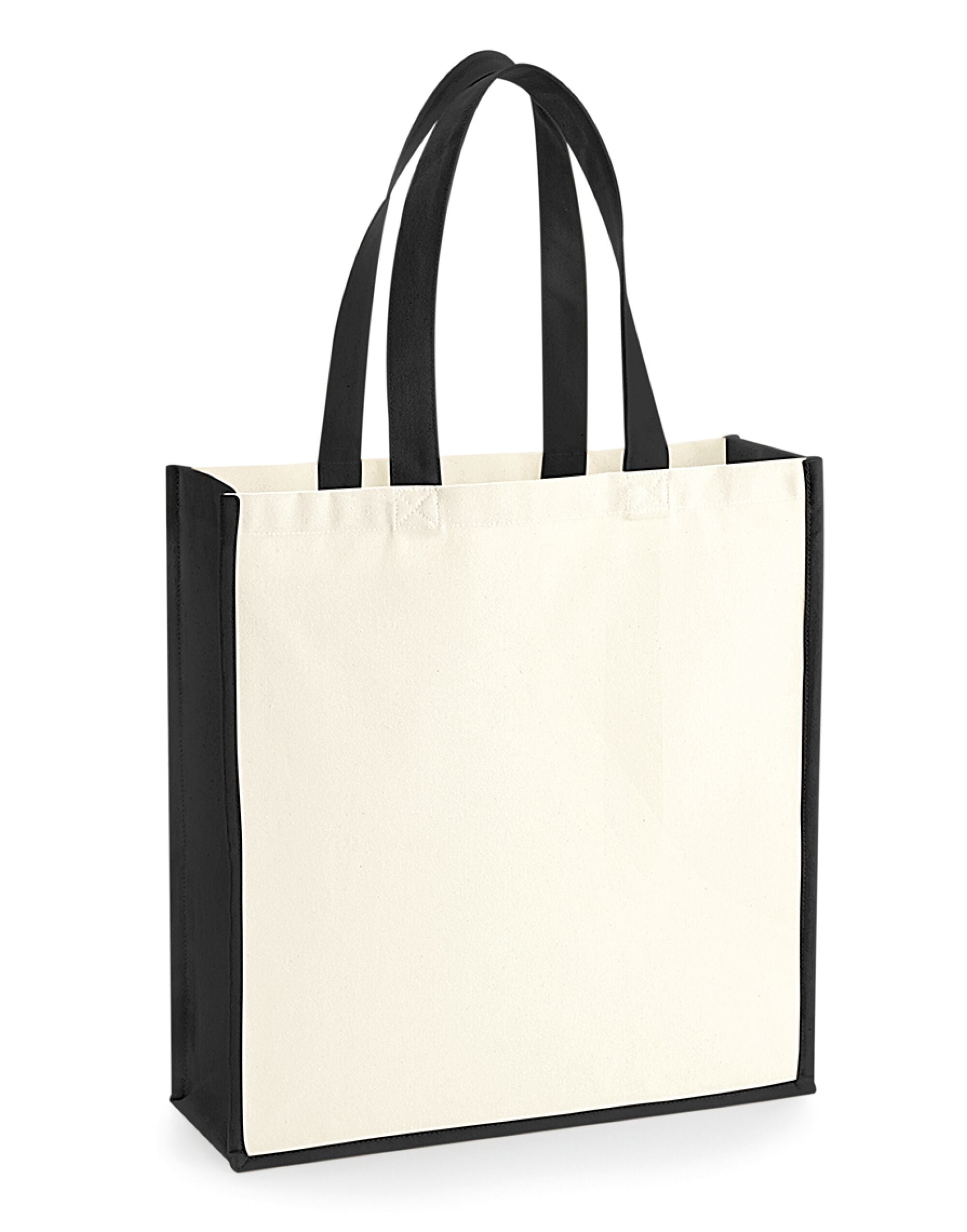 Westford Mill Gallery Canvas Tote W600 - Natural Black O S - Customisable Bags