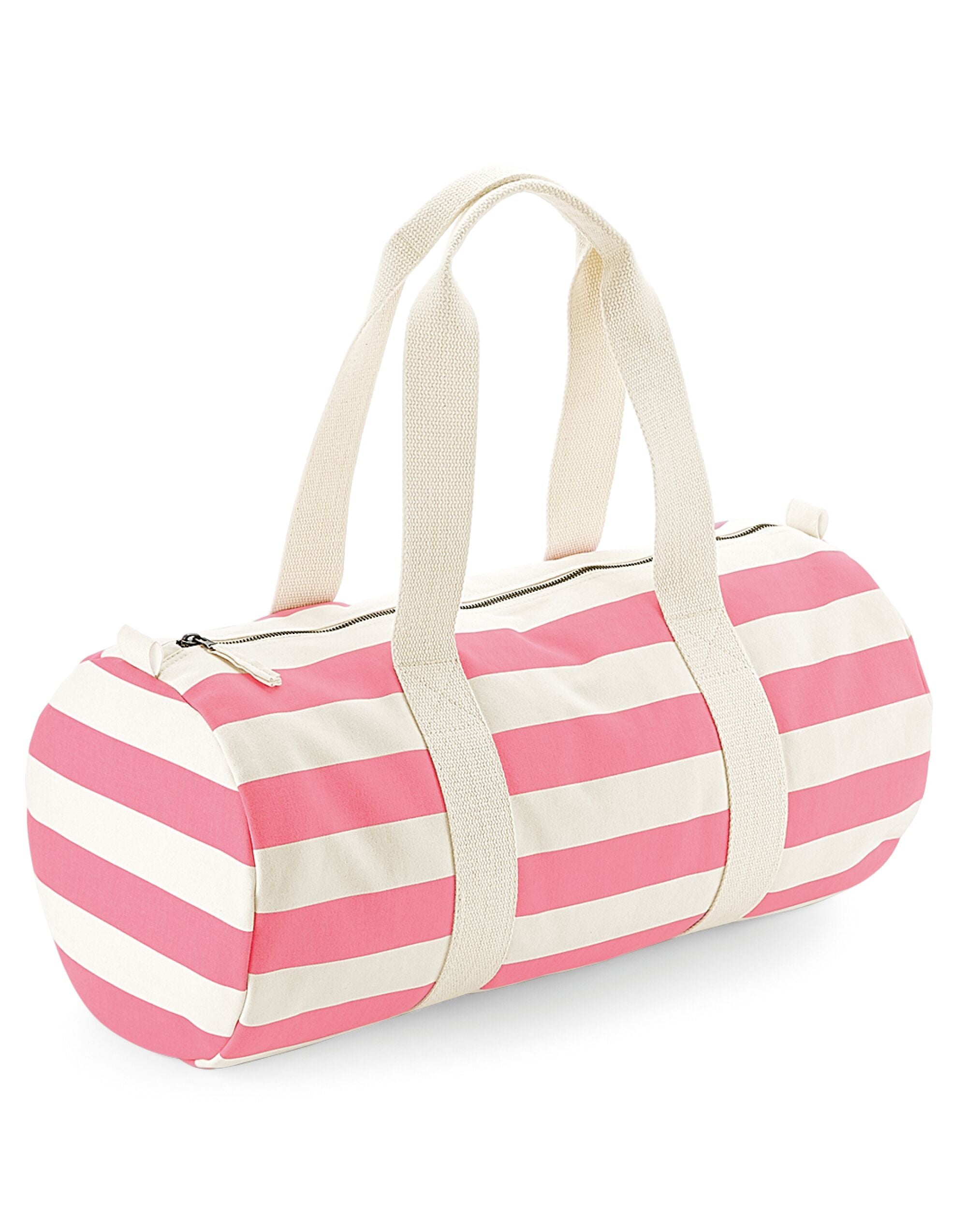 Westford Mill Nautical Barrel Bag w688 - Natural Pink O S - Customisable Bags
