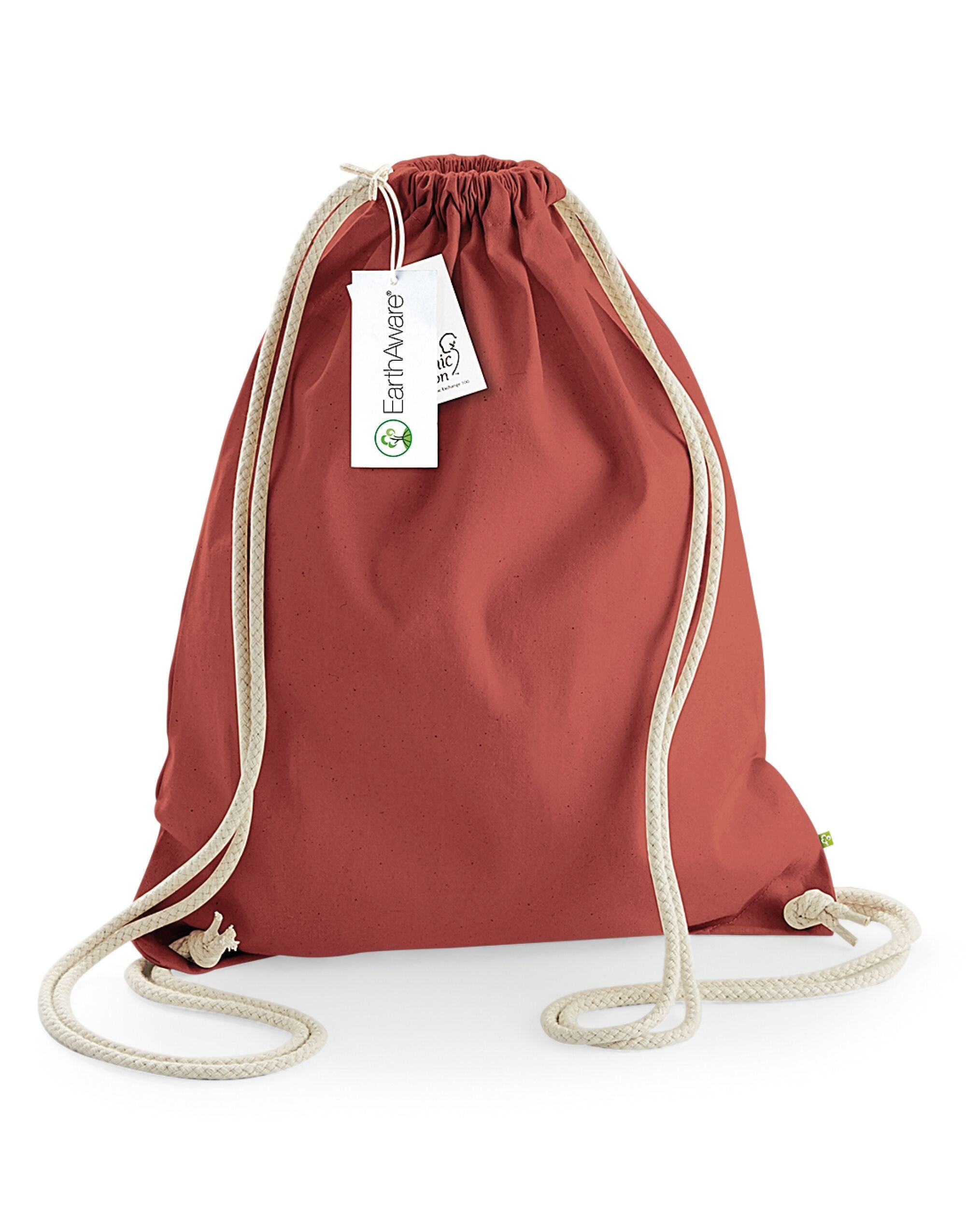 Westford Mill EarthAware Organic Gymsac w810 - Orange Rust O S - Customisable Bags